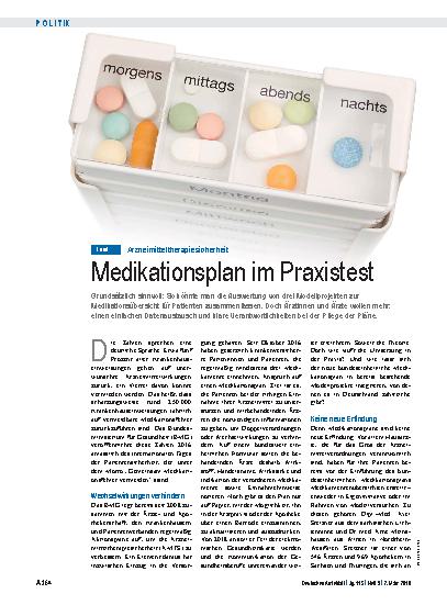 Vorschauseite 1: Arzneimitteltherapiesicherheit: Medikationsplan im Praxistest