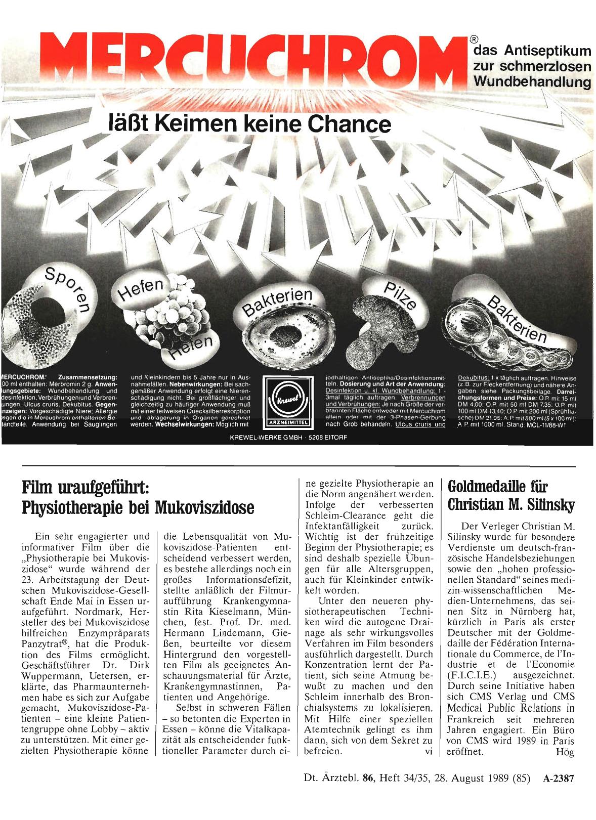 Vorschauseite 1: Goldmedaille für Christian M. Silinsky