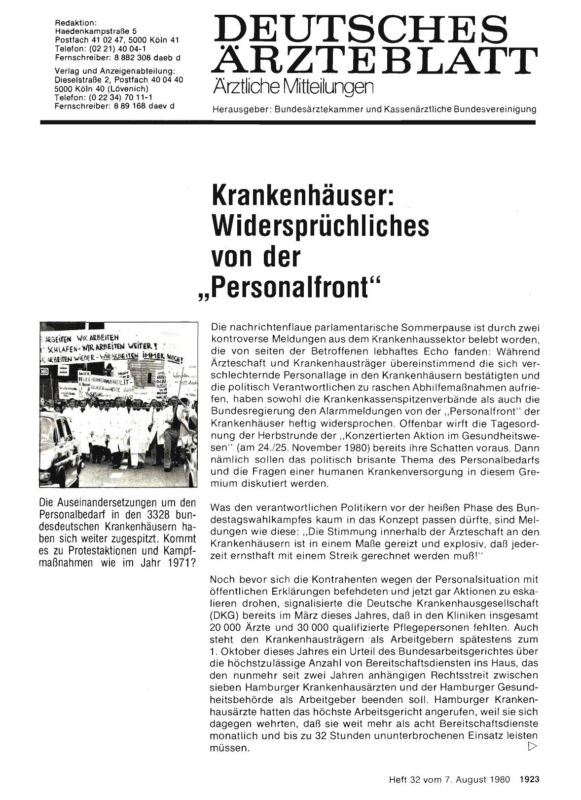 Vorschauseite 1: Krankenhäuser: Widersprüchliches von der „Personalfront“