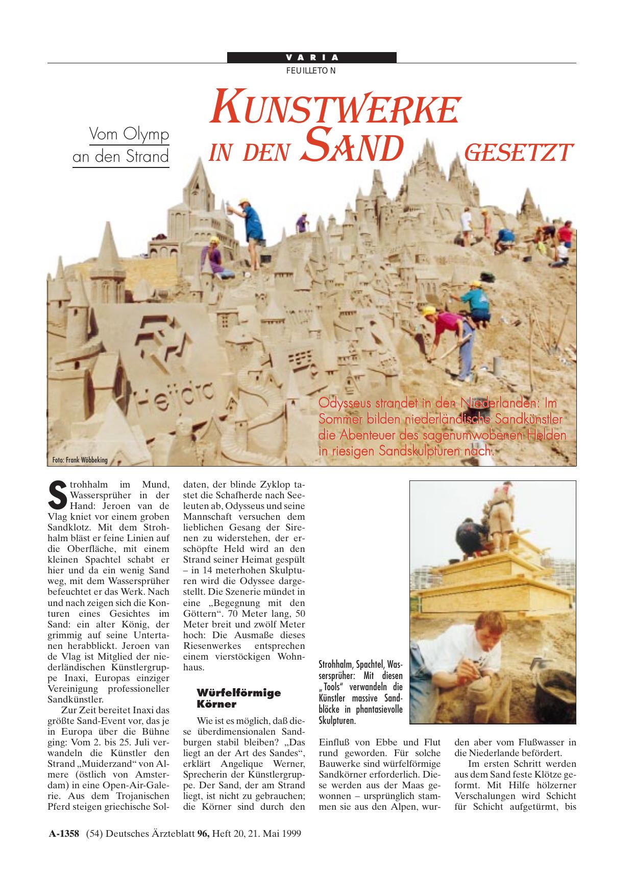 Vorschauseite 1: Vom Olymp an den Strand: Kunstwerke in den Sand gesetzt