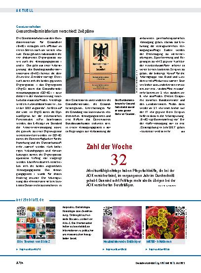 Vorschauseite 1: Gesetzesvorhaben: Gesundheitsministerium verschiebt Zeitpläne