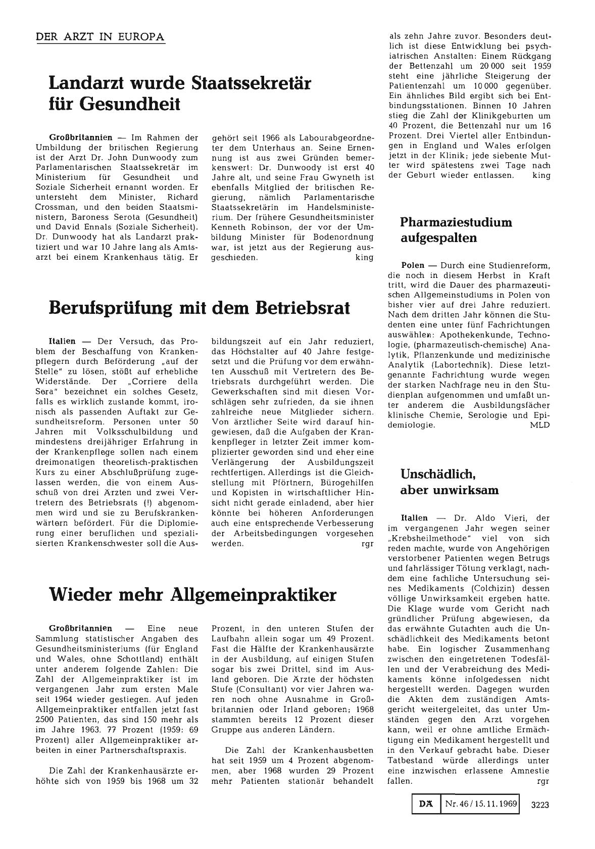 Vorschauseite 1: Landarzt wurde Staatssekretär für Gesundheit