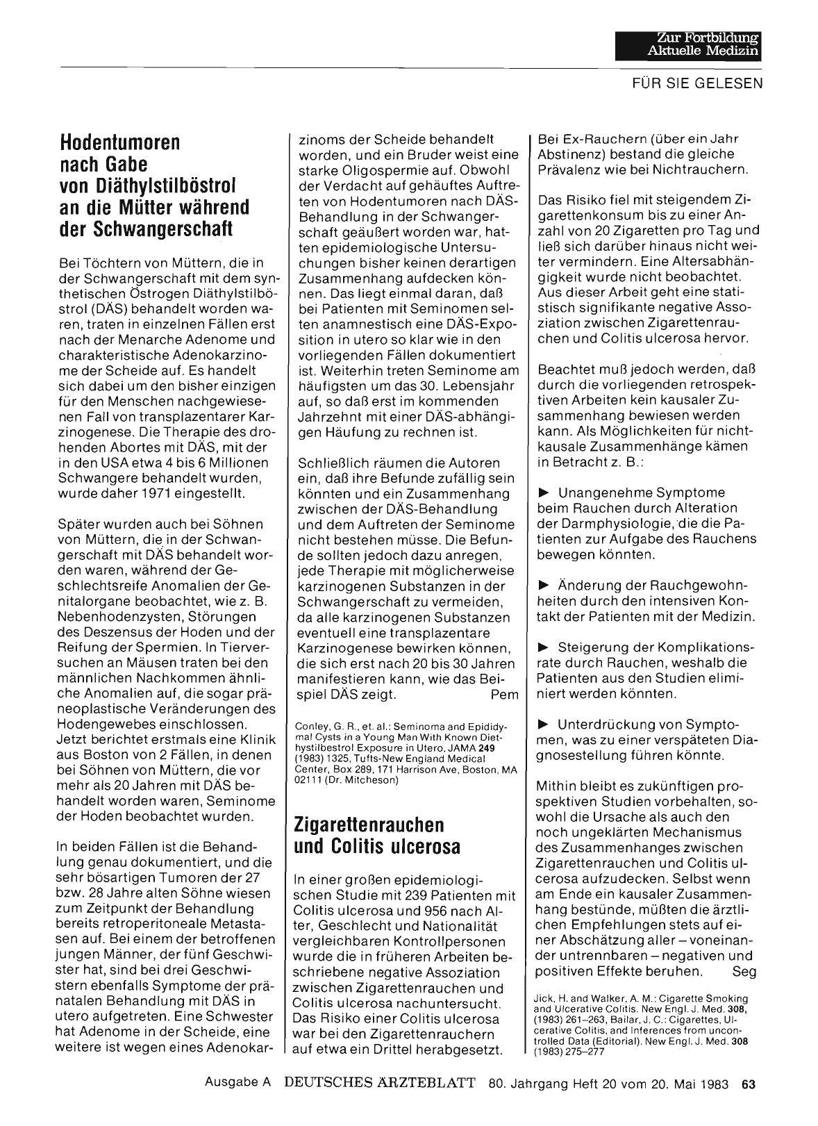 Vorschauseite 1: Hodentumoren nach Gabe von Diäthylstilböstrol an die Mütter während der Schwangerschaft