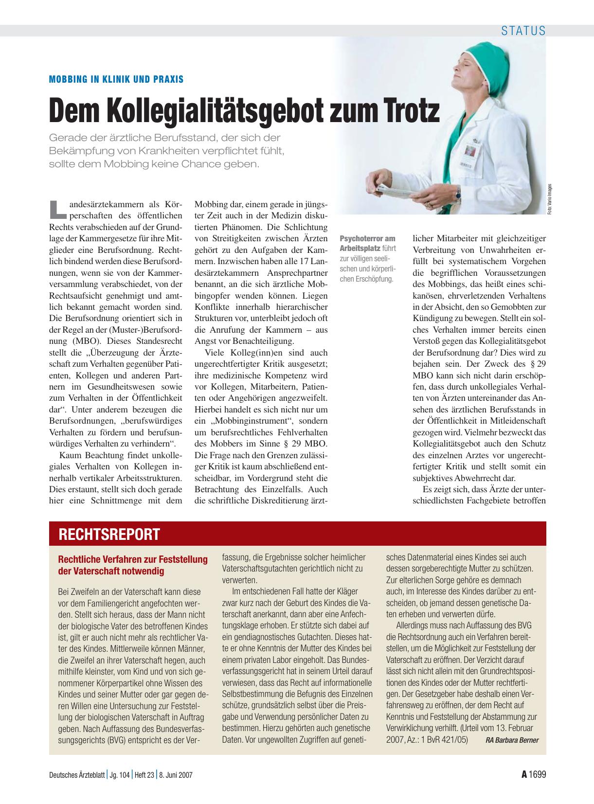 Vorschauseite 1: Rechtliche Verfahren zur Feststellung der Vaterschaft notwendig