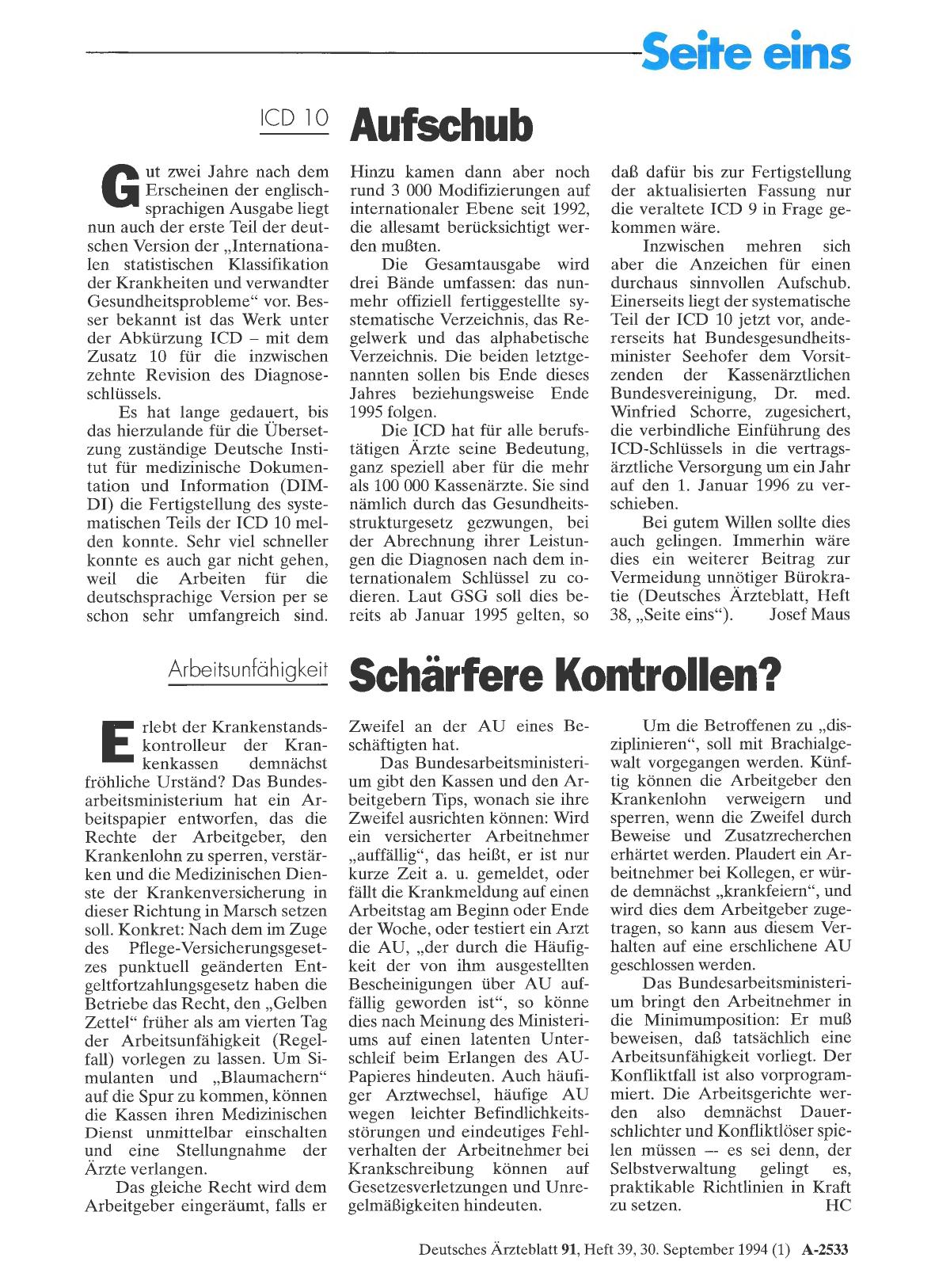 Vorschauseite 1: Arbeitsunfähigkeit: Schärfere Kontrollen?