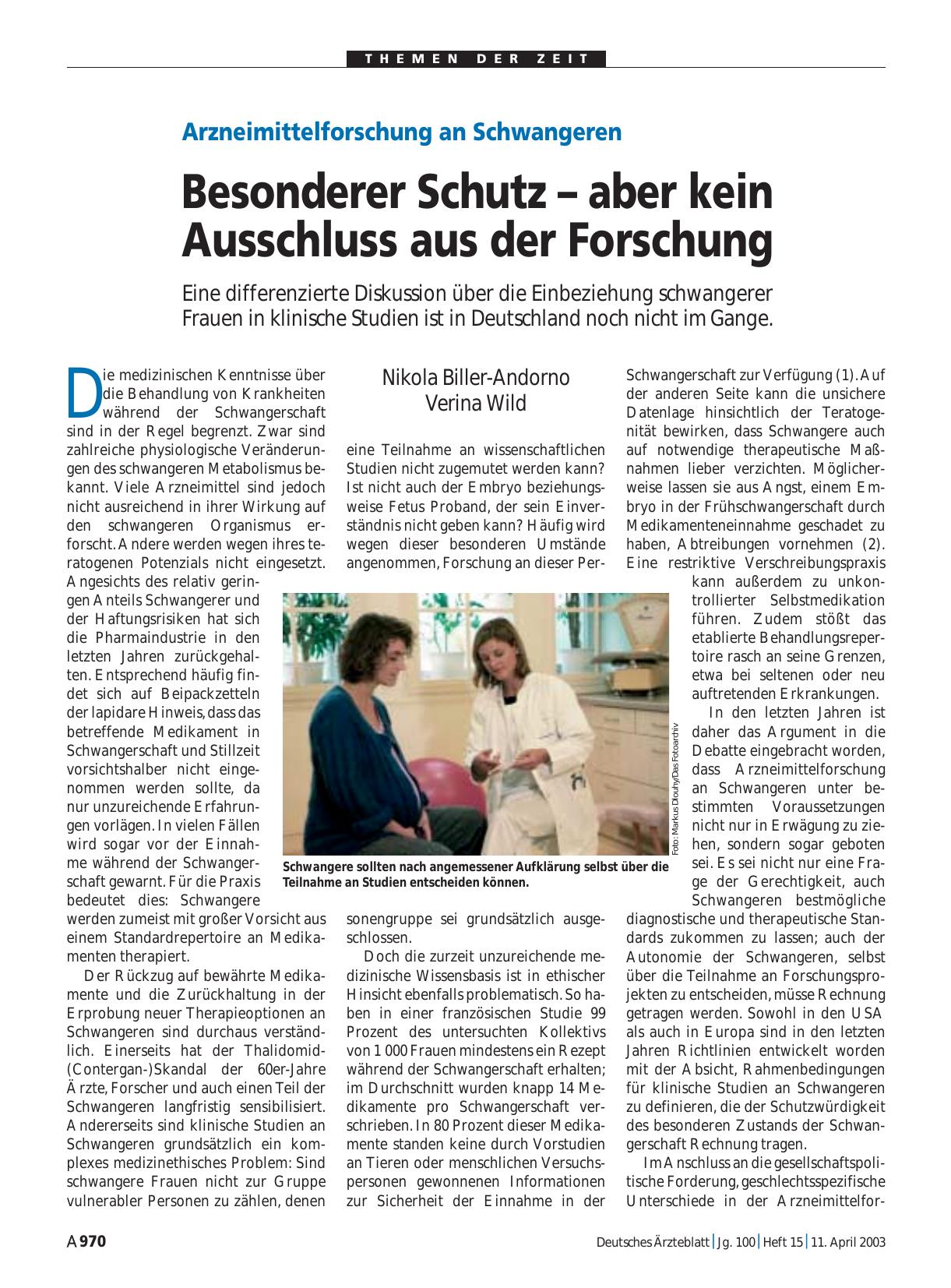 Vorschauseite 1: Arzneimittelforschung an Schwangeren: Besonderer Schutz – aber kein Ausschluss aus der Forschung