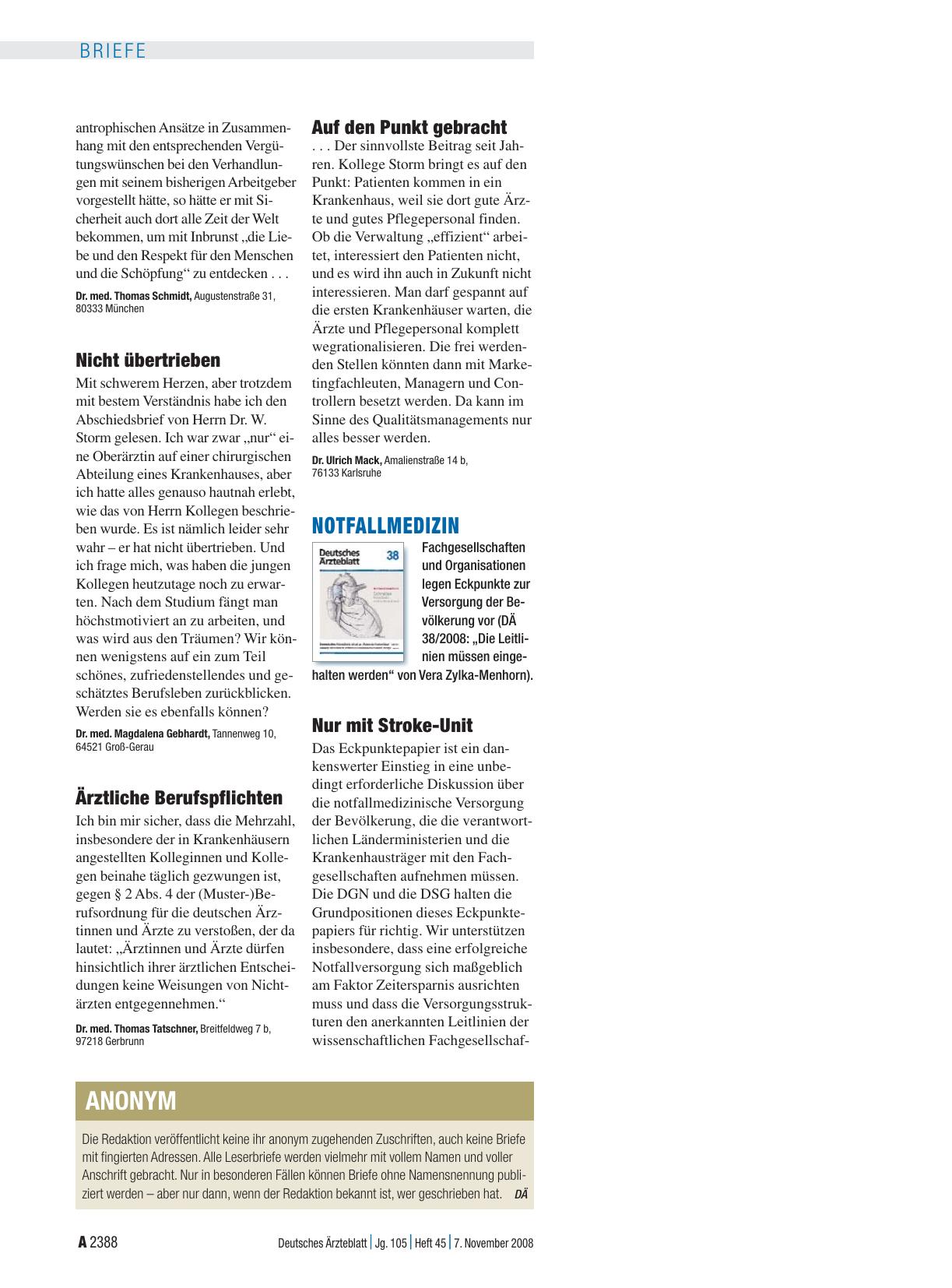 Vorschauseite 1: Abschiedsbrief: Nicht übertrieben