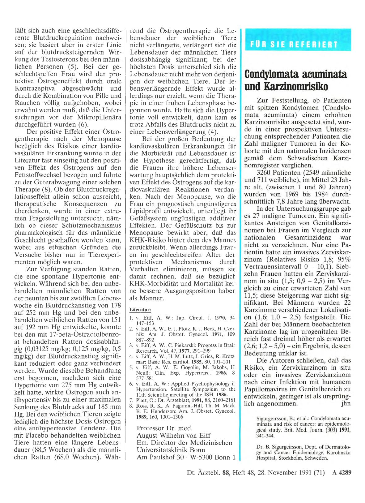 Vorschauseite 1: Condylomata acuminata und Karzinomrisiko