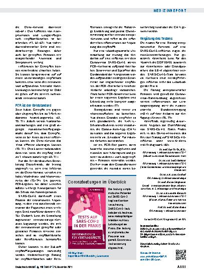 Vorschauseite 4: Coronapandemie: Warum das Testen in der Praxis so wichtig ist