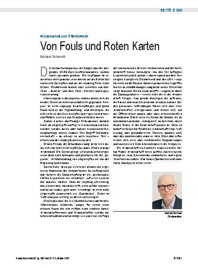 Vorschauseite 1: Wissenschaft und Öffentlichkeit: Von Fouls und Roten Karten