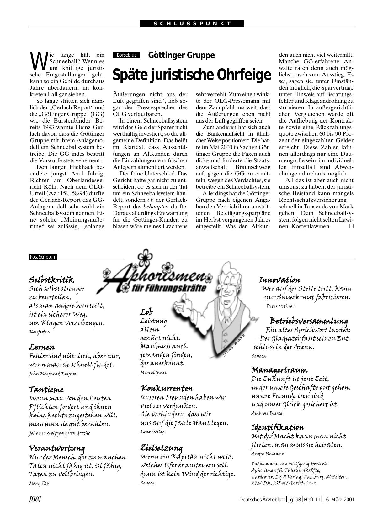 Vorschauseite 1: Göttinger Gruppe: Späte juristische Ohrfeige