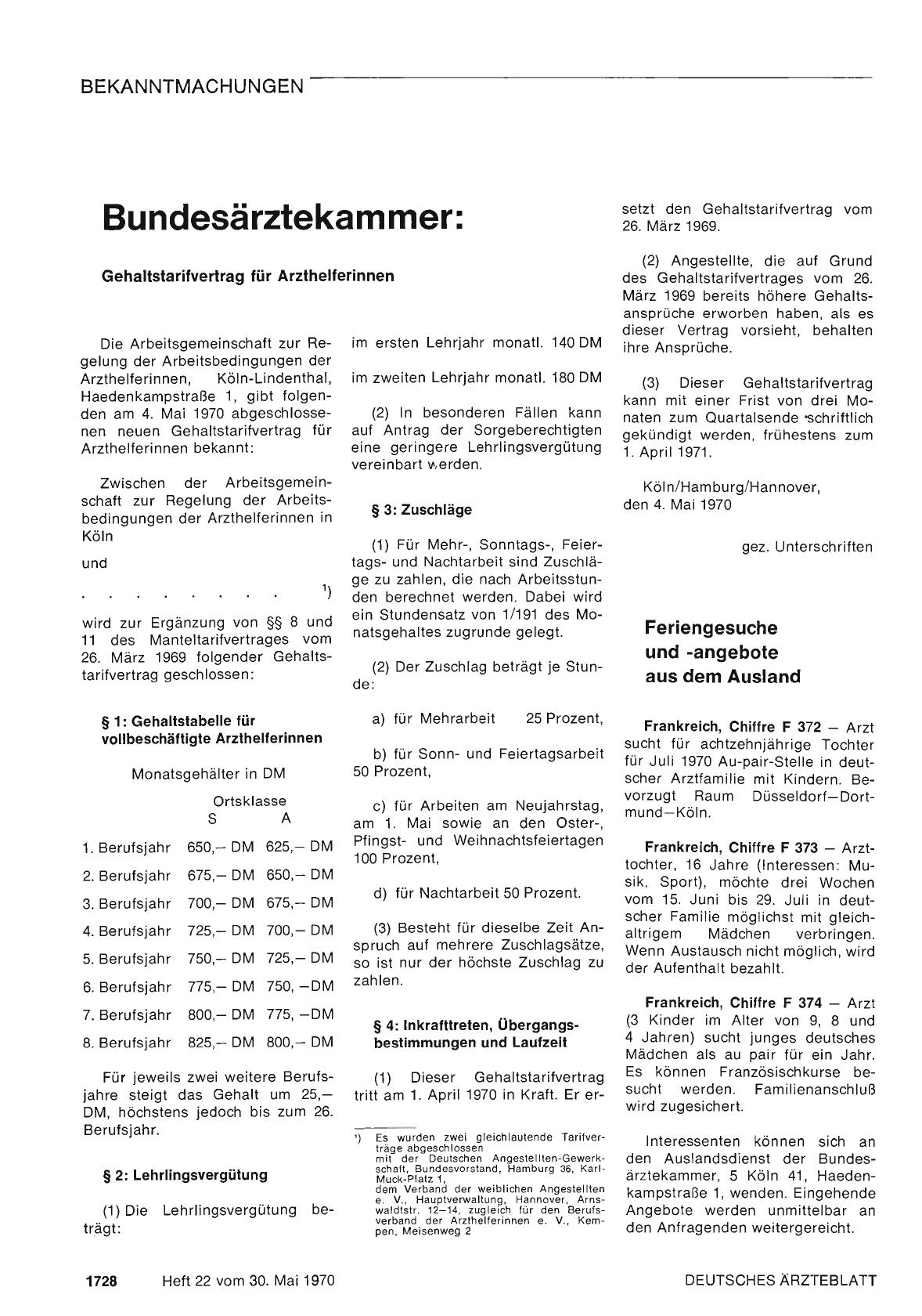 Vorschauseite 1: Bundesärztekammer: Gehaltstarifvertrag für Arzthelferinnen