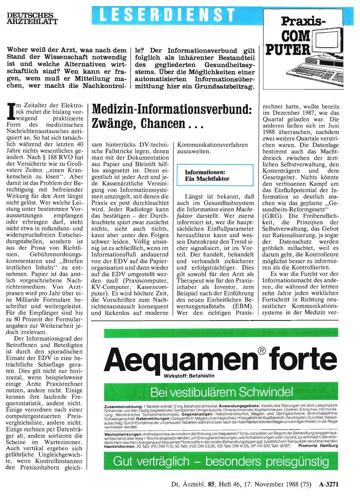 Vorschauseite 1: Medizin-Informationsverbund: Zwänge, Chancen. ..