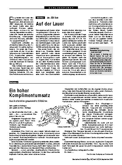Vorschauseite 1: Ein hoher Komplimentumsatz: Aus Arztbriefen gesammelte Stilblüten