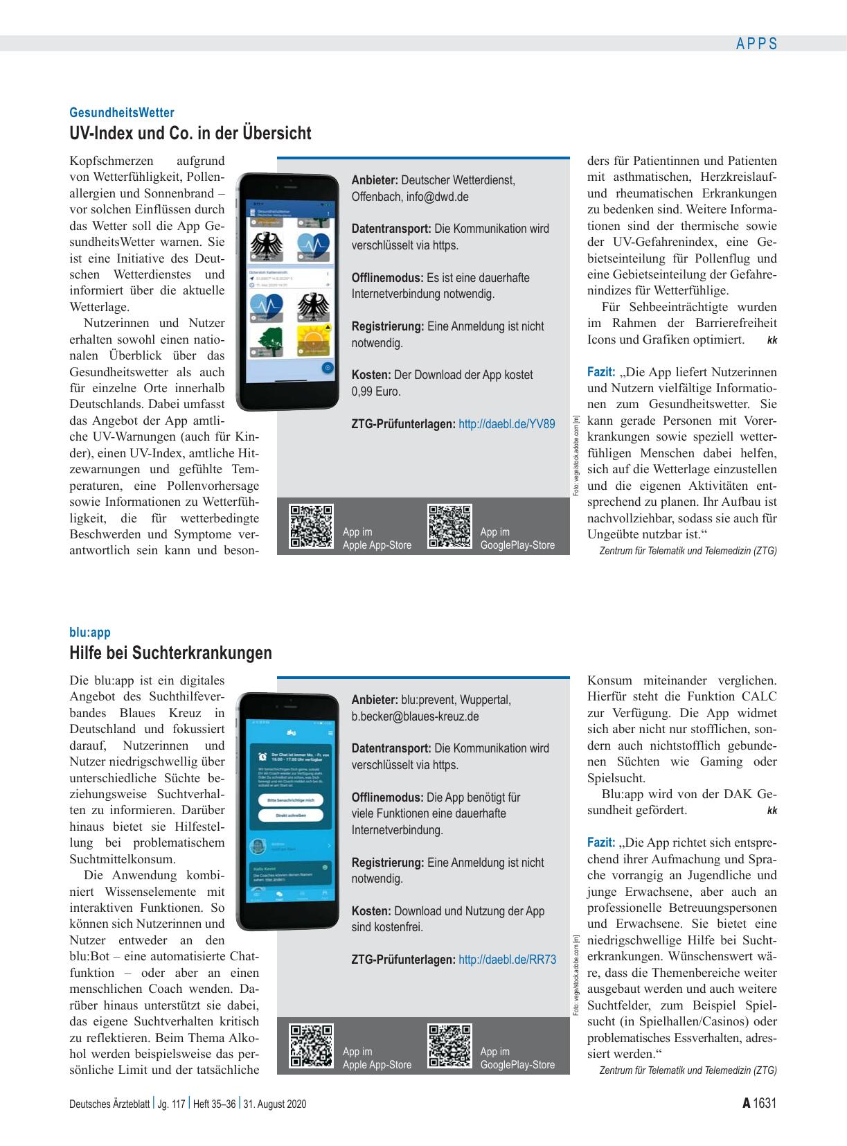 Vorschauseite 1: blu: app – Hilfe bei Suchterkrankungen