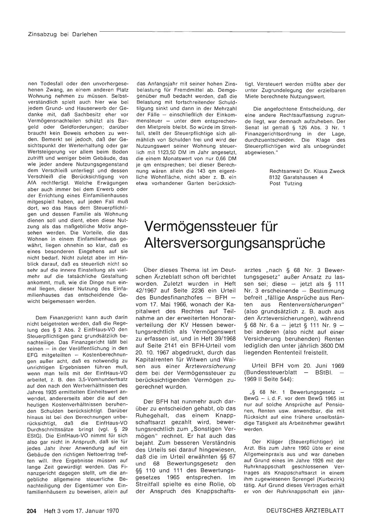 Vorschauseite 1: Vermögenssteuer für Altersversorgungsansprüche