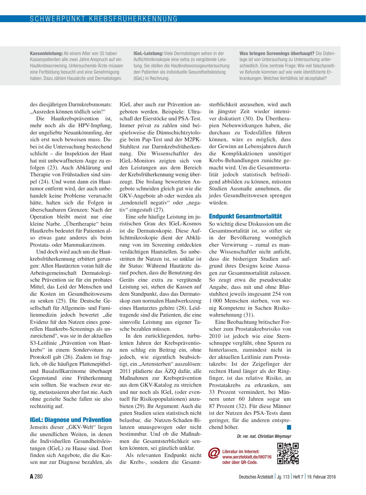 Vorschauseite 4: Krebsfrüherkennung: Vom Insistieren zum Informieren