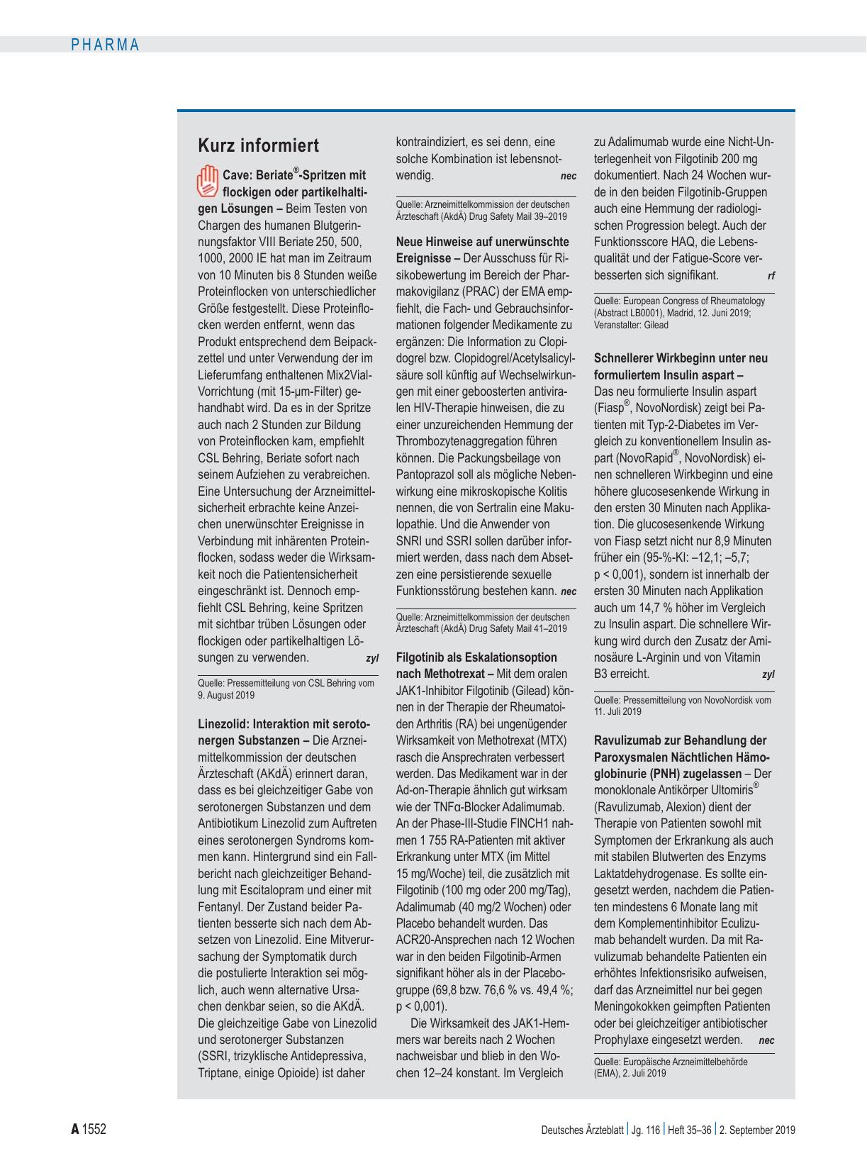 Vorschauseite 1: Kurz informiert