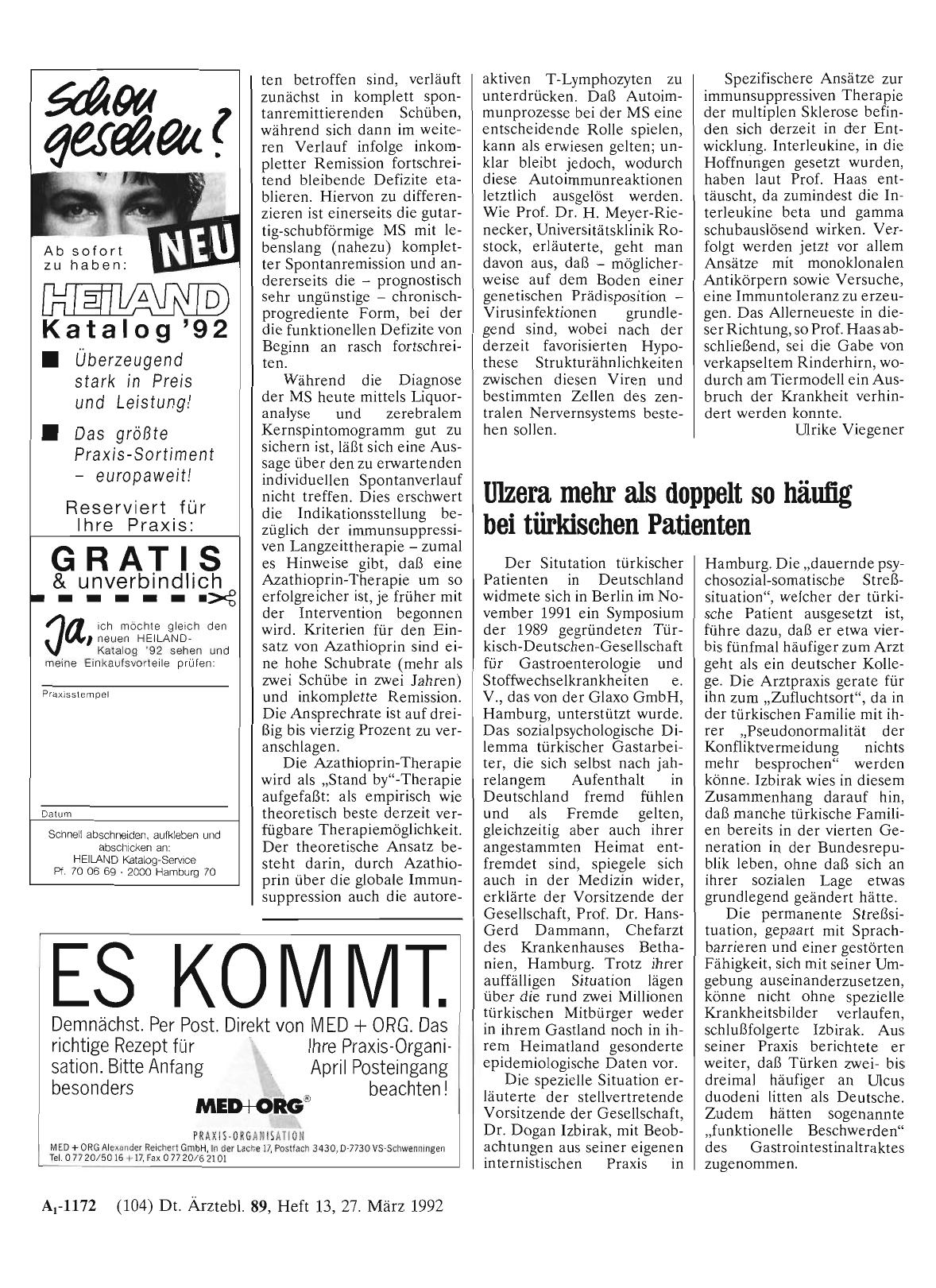 Vorschauseite 1: Ulzera mehr als doppelt so häufig bei türkischen Patienten