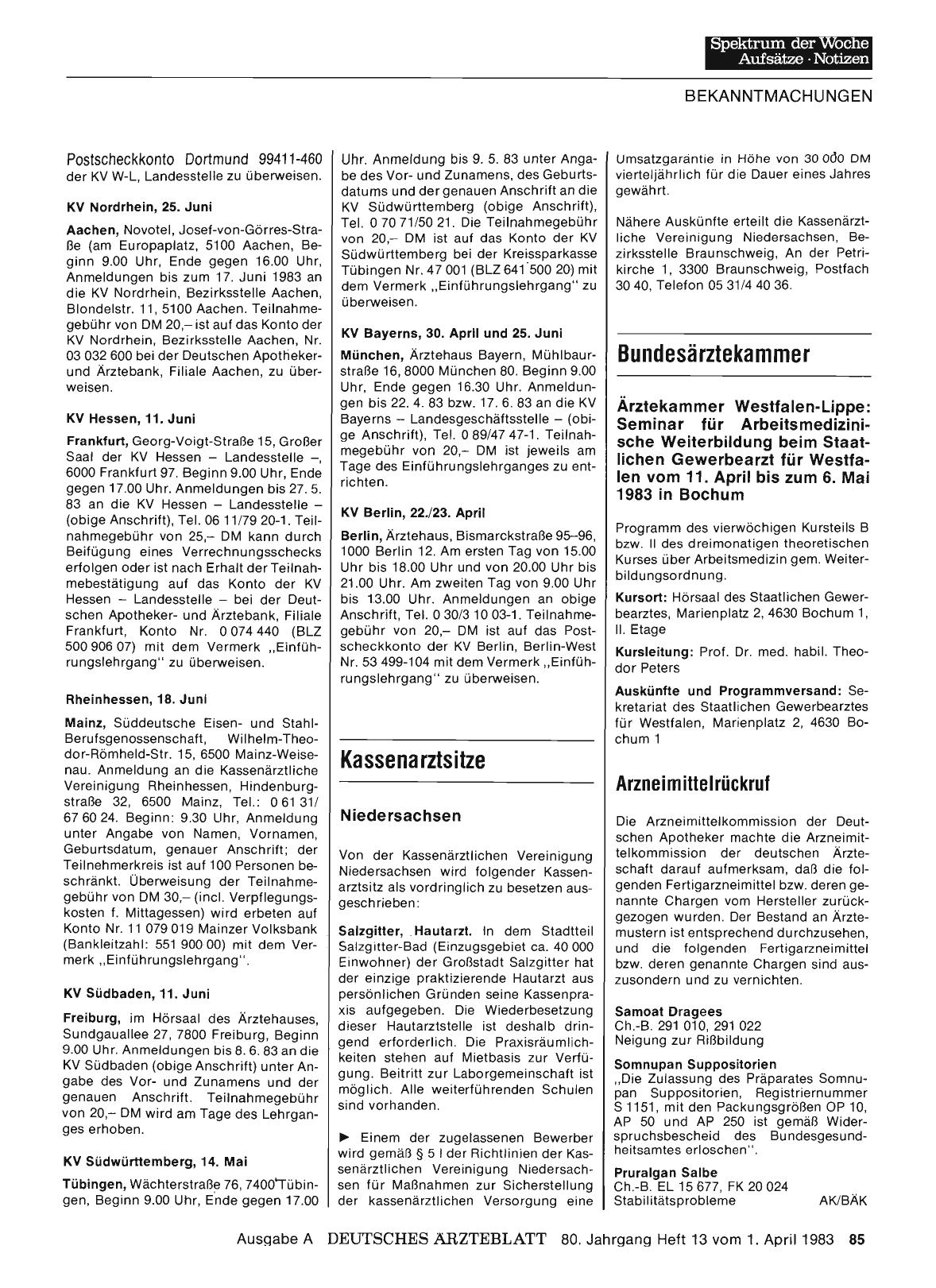Vorschauseite 1: Bundesärztekammer
