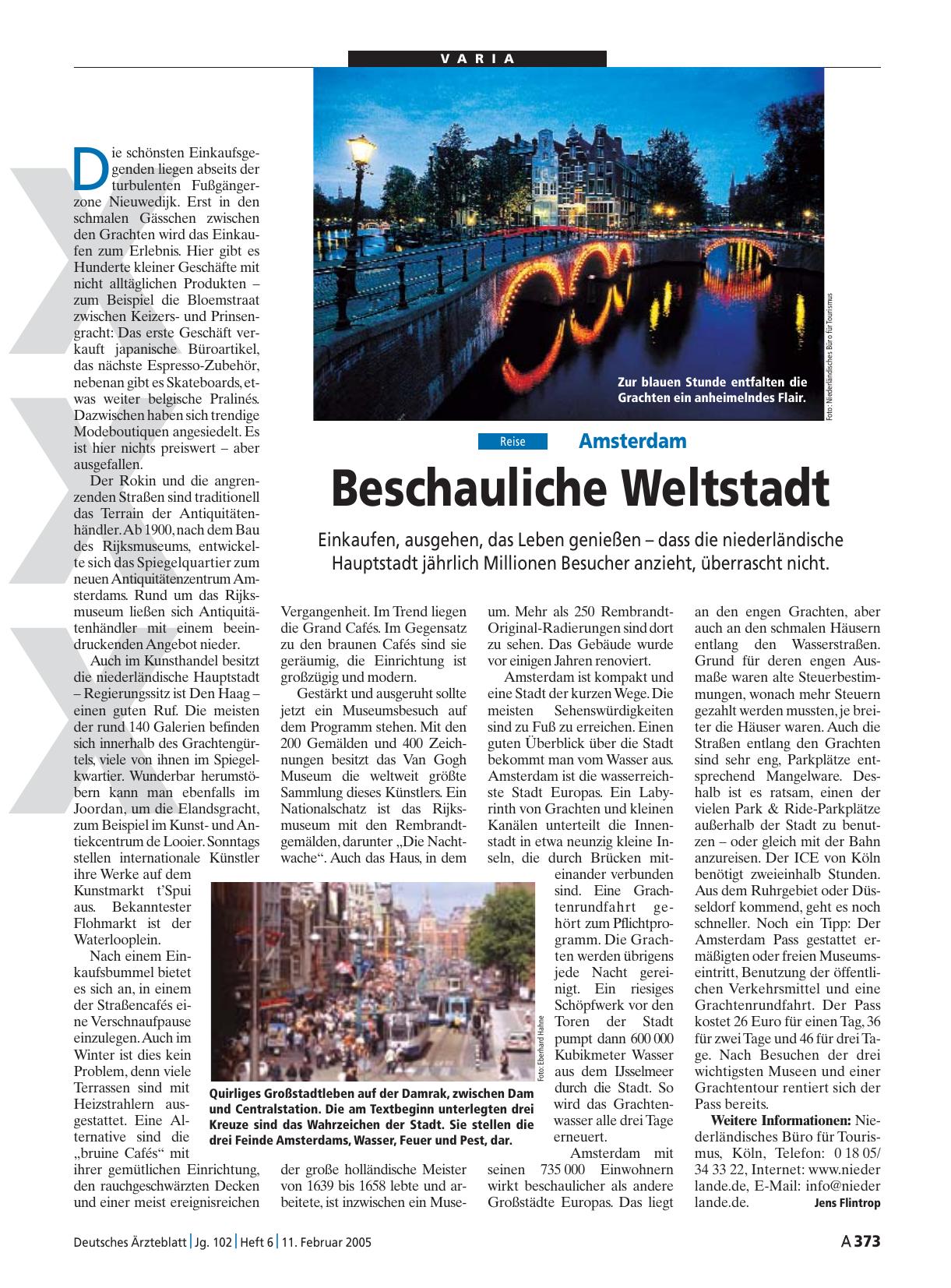 Vorschauseite 1: Amsterdam: Beschauliche Weltstadt