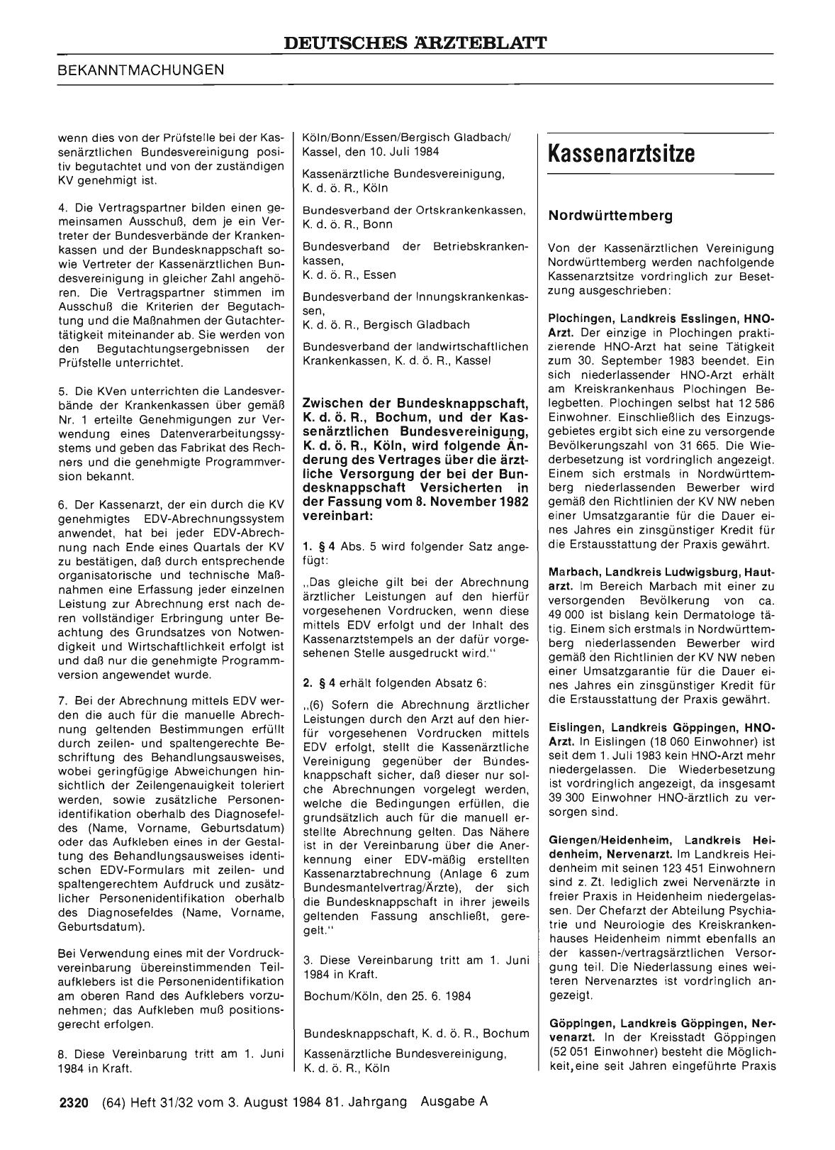 Vorschauseite 1: Kassenarztsitze