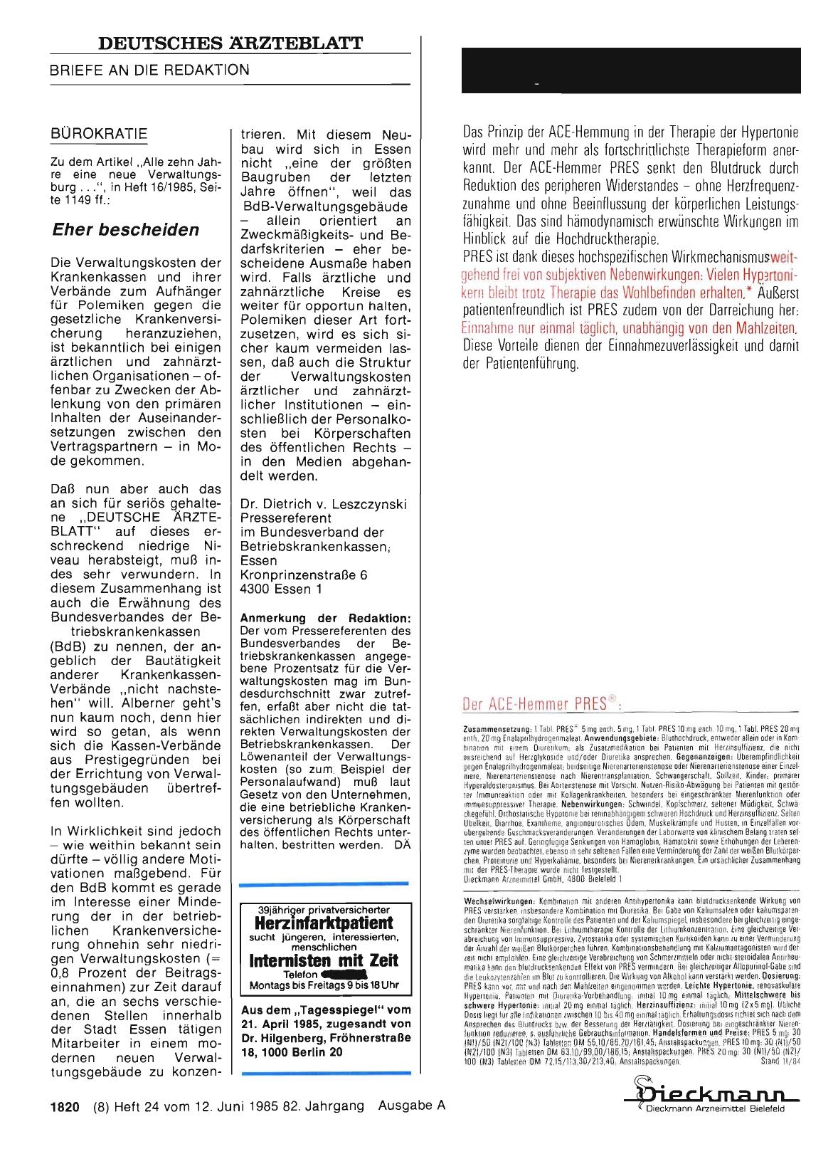 Vorschauseite 1: BÜROKRATIE: Anmerkung der Redaktion