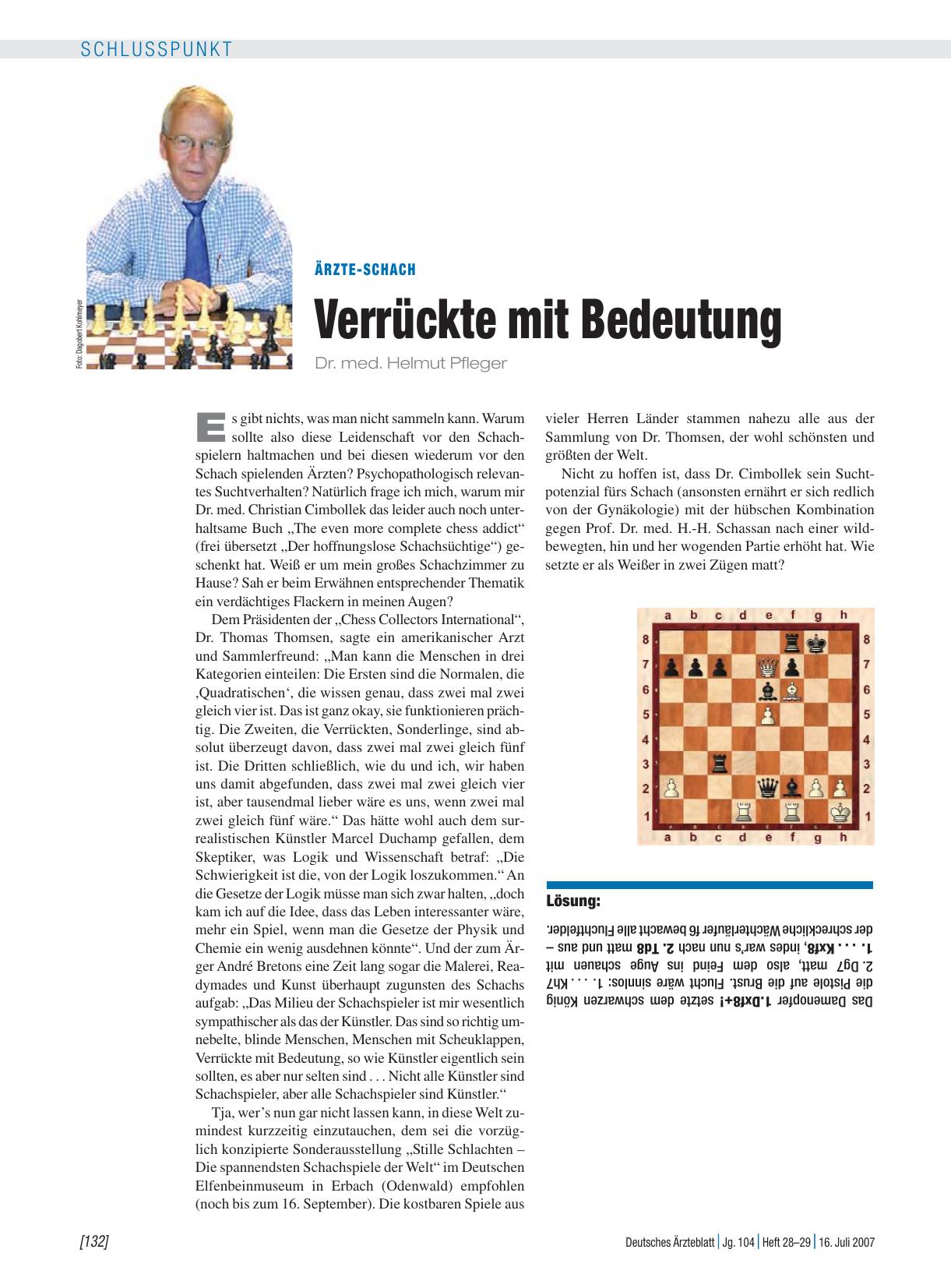 Vorschauseite 1: Ärzte-Schach: Verrückte mit Bedeutung