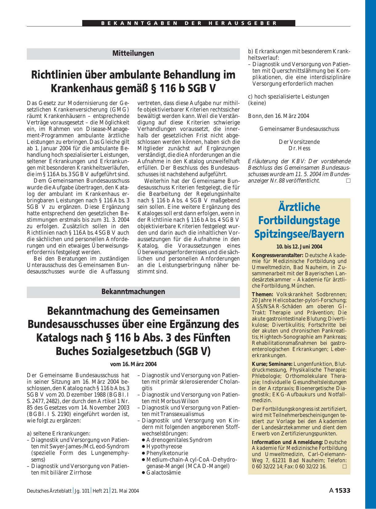 Vorschauseite 1: Ärztliche Fortbildungstage Spitzingsee/Bayern