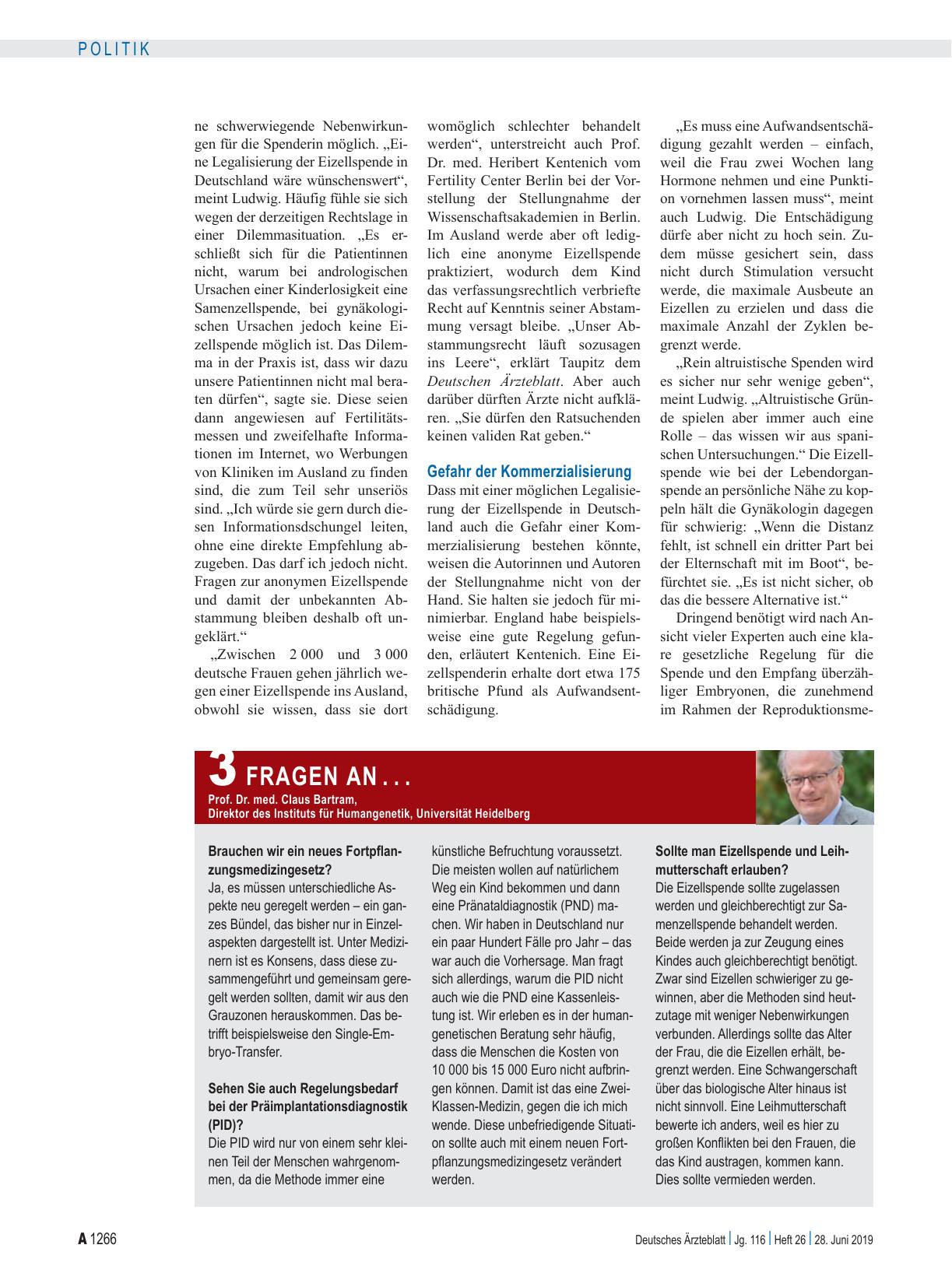 Vorschauseite 4: Fortpflanzungsmedizin: Plädoyer für ein neues Gesetz