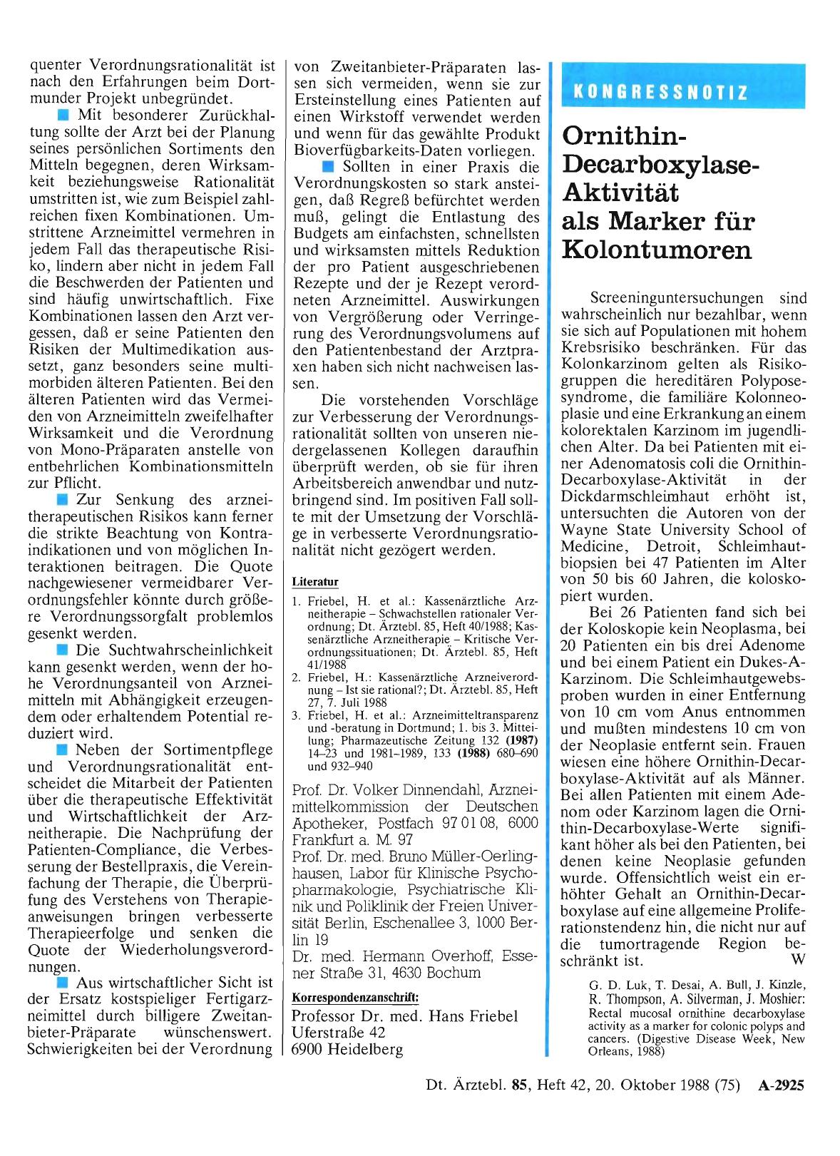 Vorschauseite 1: Ornithin-Decarboxylase-Aktivität als Marker für Kolontumoren