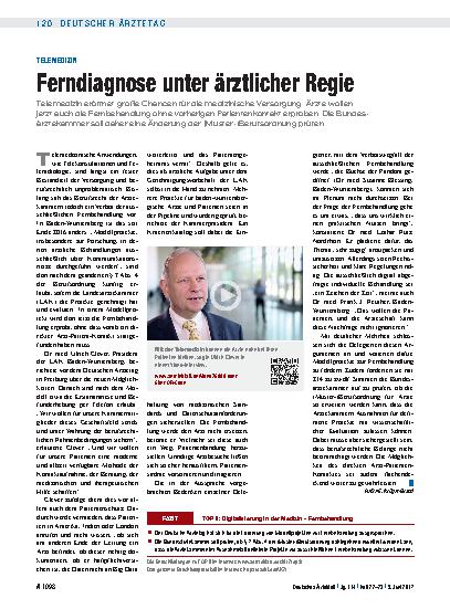 Vorschauseite 1: Telemedizin: Ferndiagnose unter ärztlicher Regie