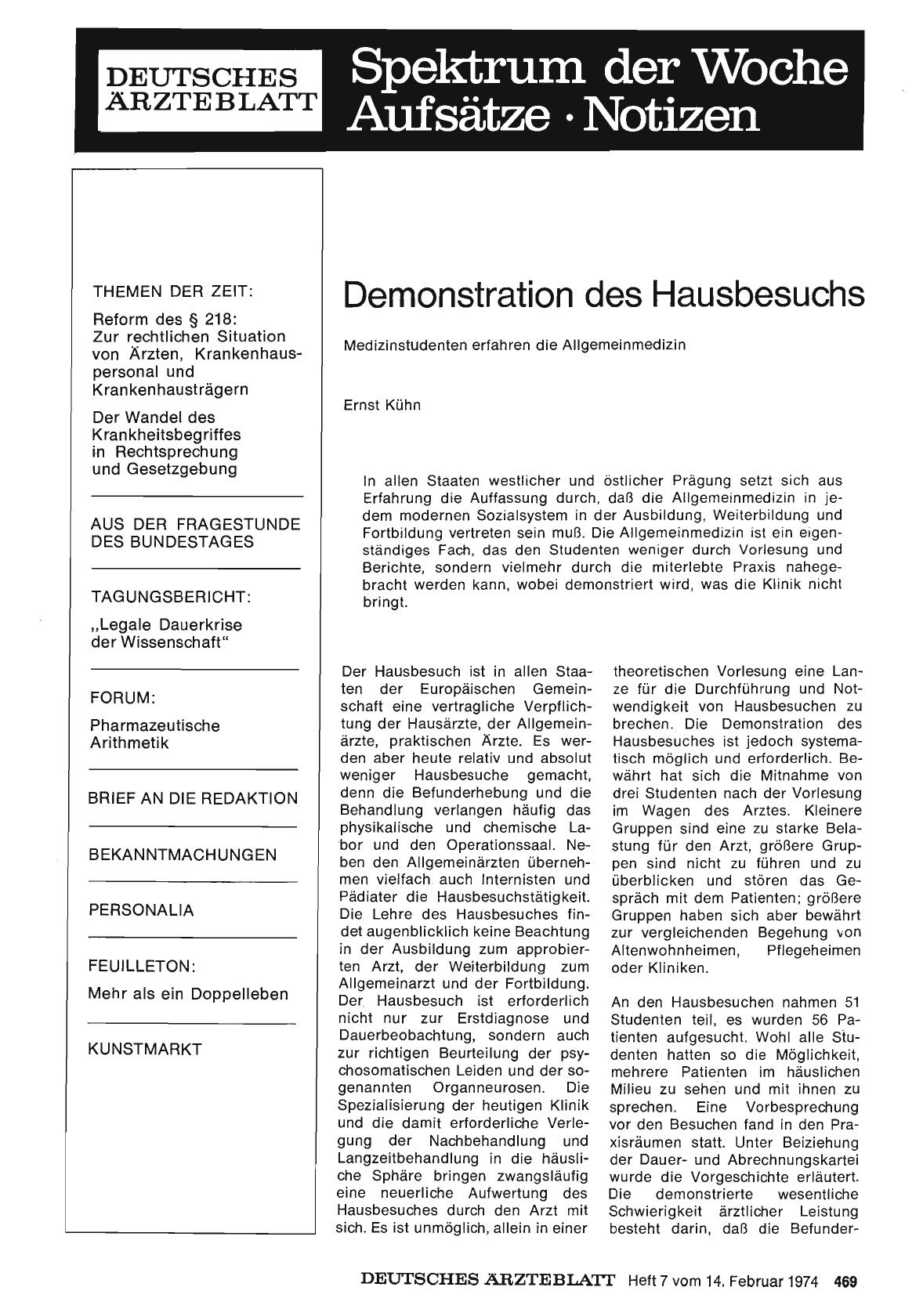 Vorschauseite 1: Demonstration des Hausbesuchs