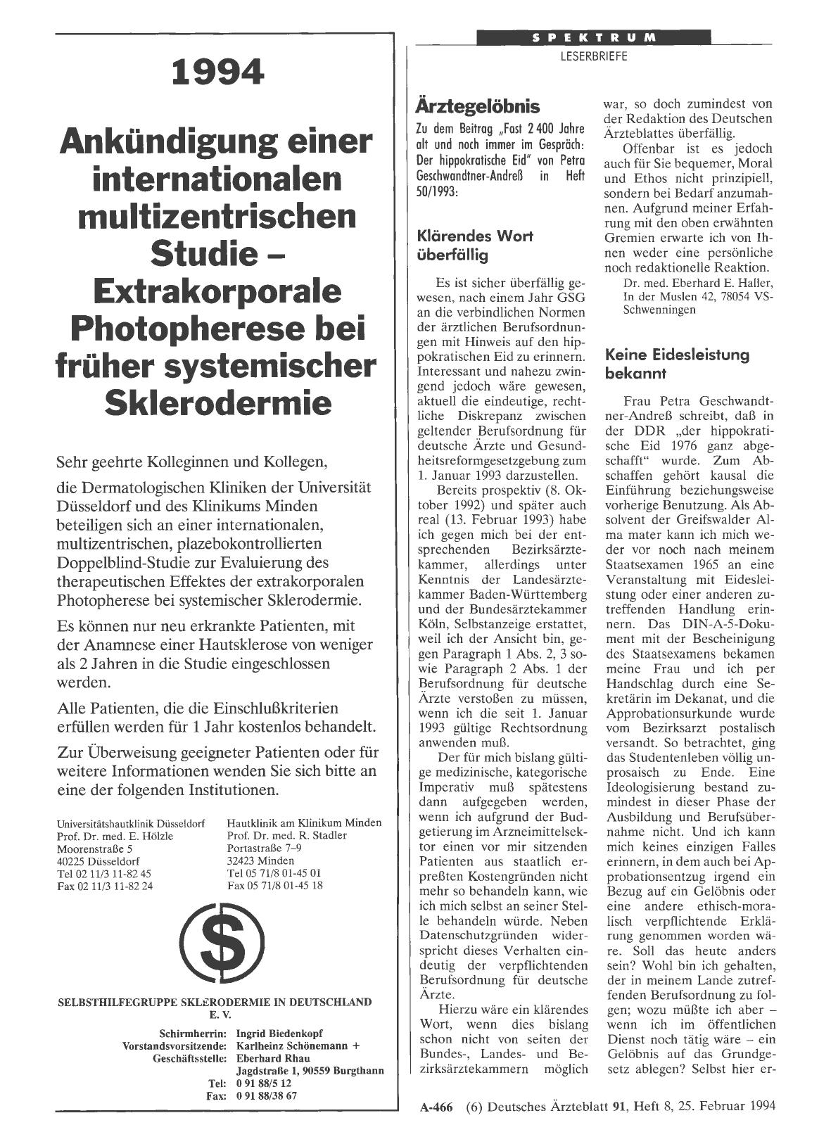 Vorschauseite 1: Arztegelöbnis: Keine Eidesleistung bekannt