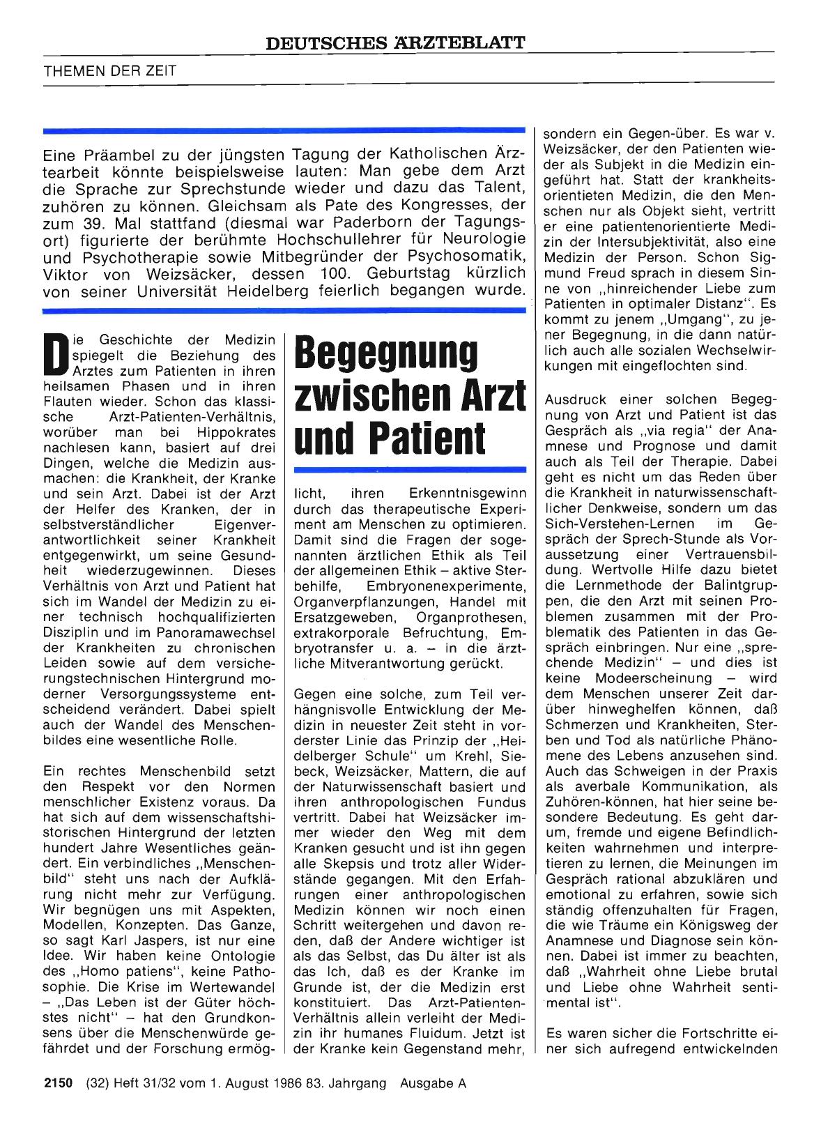 Vorschauseite 1: Begegnung zwischen Arzt und Patient