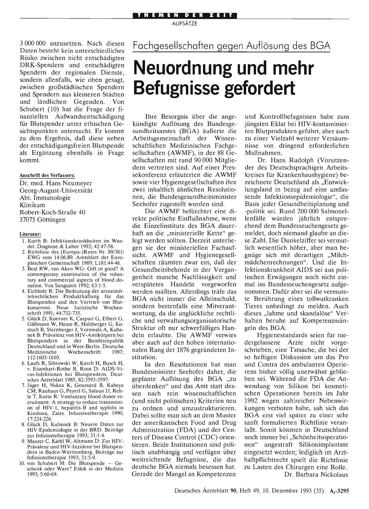 Vorschauseite 1: Fachgesellschaften gegen Auflösung des BGA: Neuordnung und mehr Befugnisse gefordert