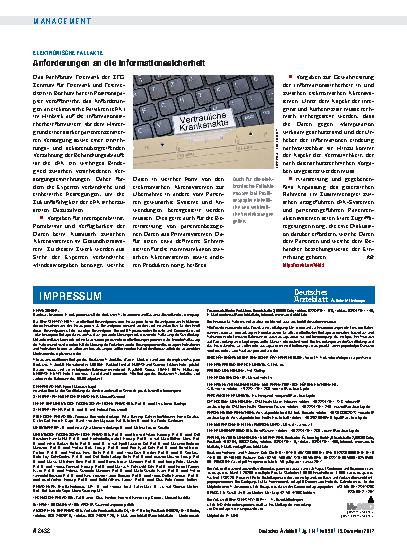 Vorschauseite 1: Elektronische Fallakte: Anforderungen an die Informationssicherheit