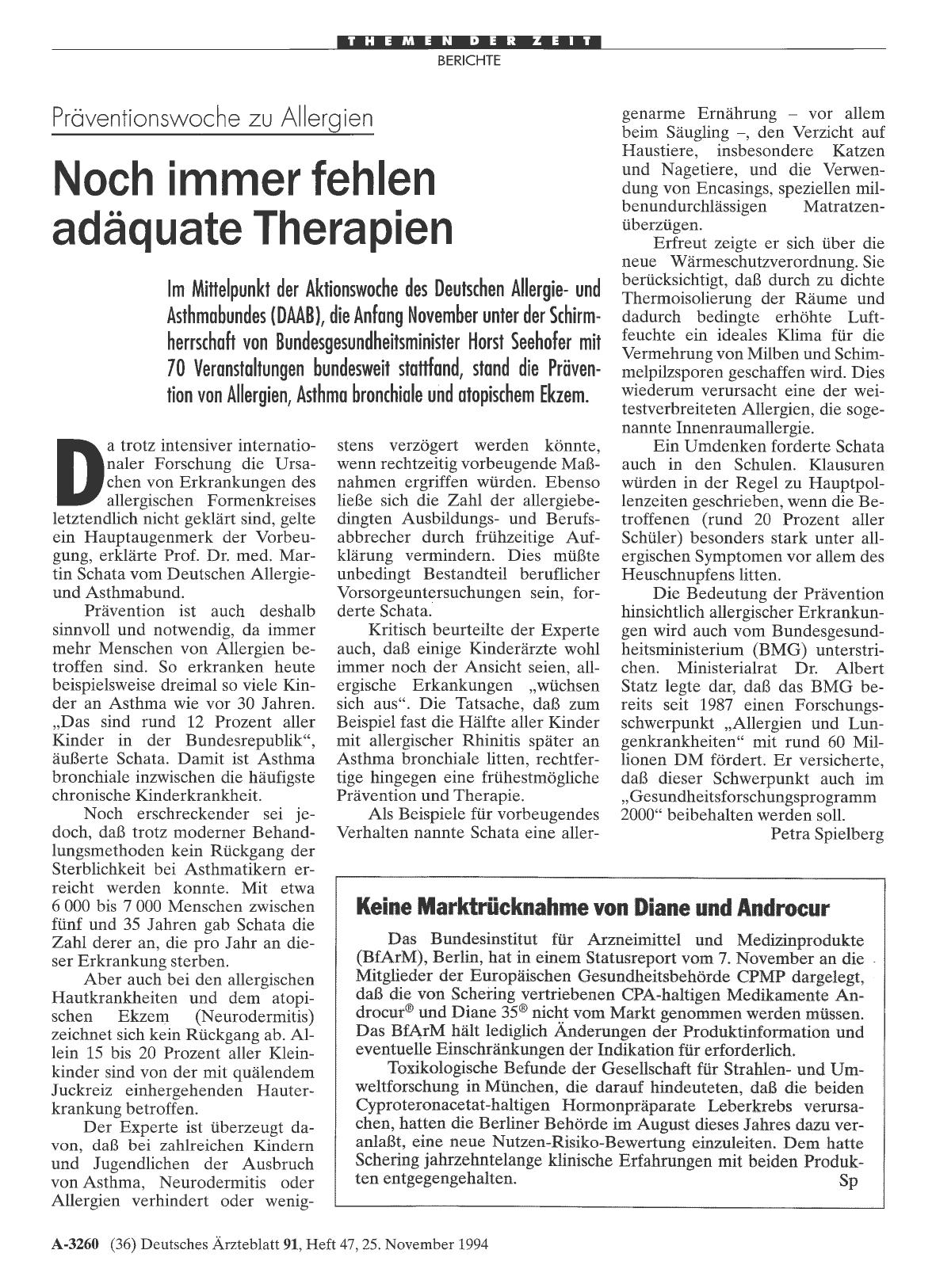 Vorschauseite 1: Präventionswoche zu Allergien: Noch immer fehlen adäquate Therapien