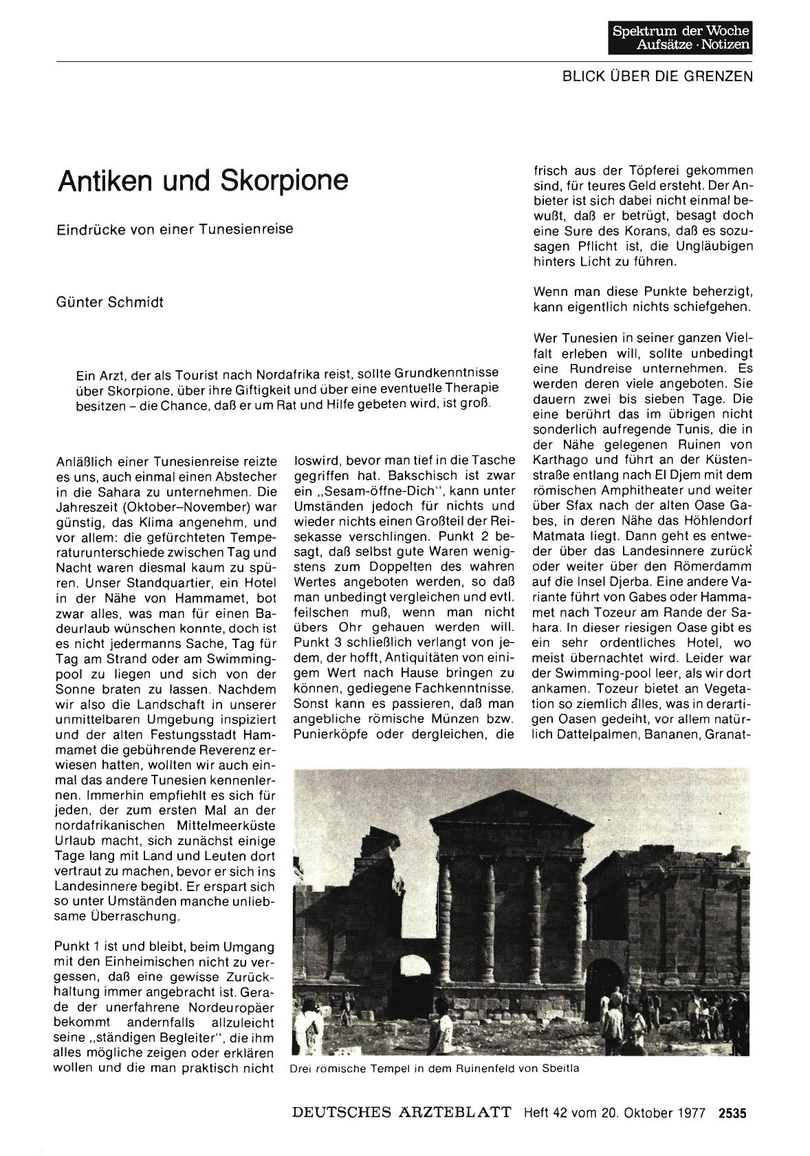 Vorschauseite 1: Antiken und Skorpione: Eindrücke von einer Tunesienreise