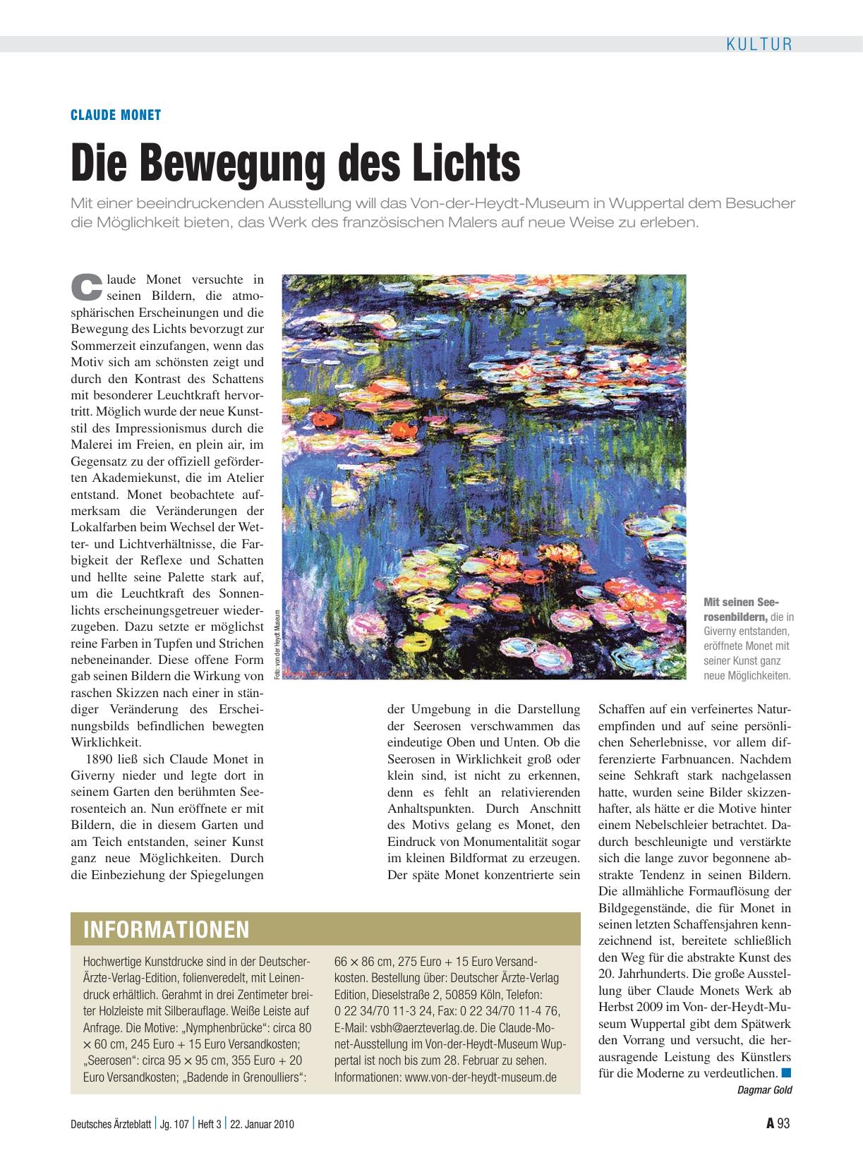 Vorschauseite 1: Claude Monet: Die Bewegung des Lichts