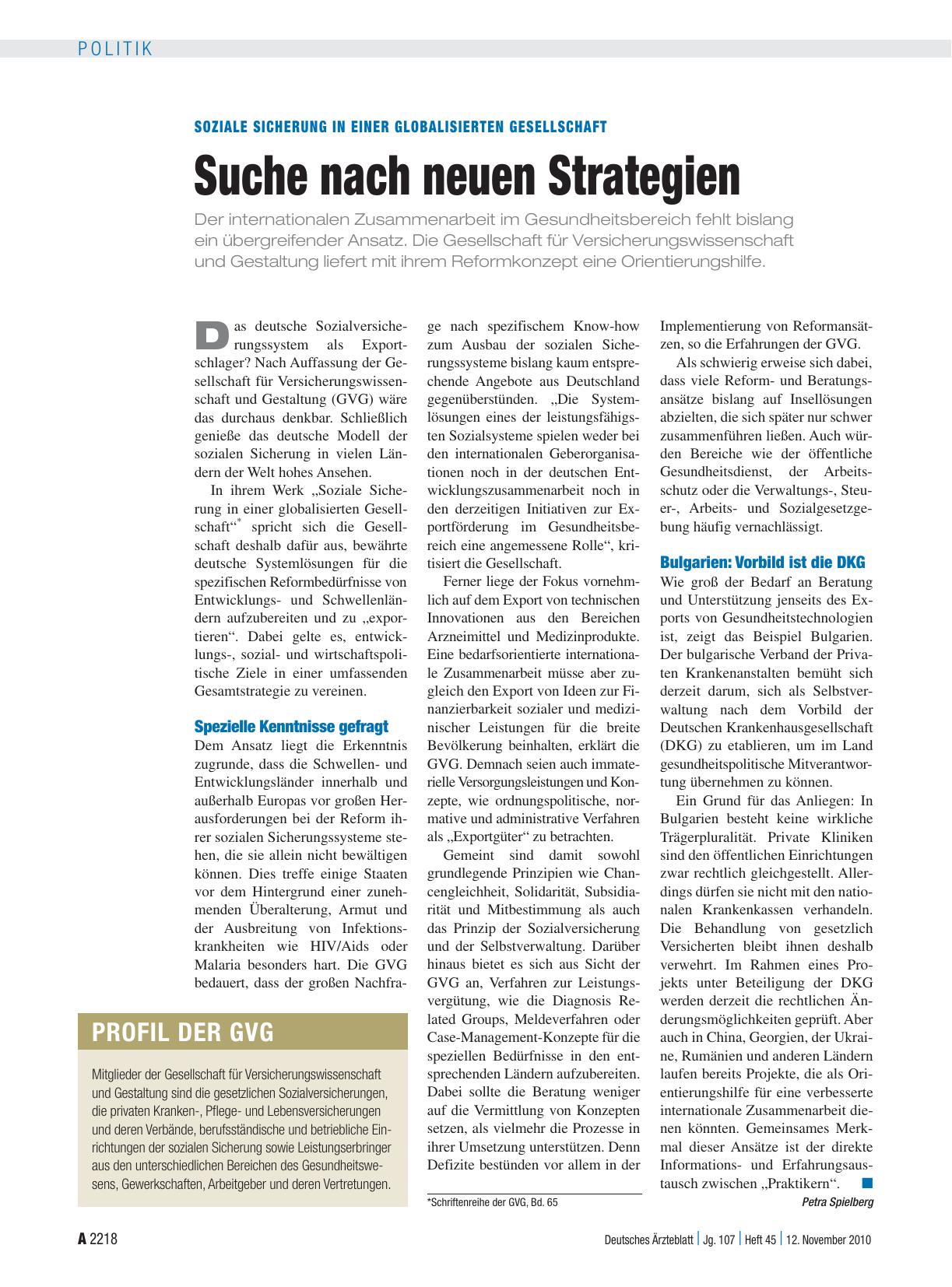 Vorschauseite 1: Soziale Sicherung in einer globalisierten Gesellschaft: Suche nach neuen Strategien