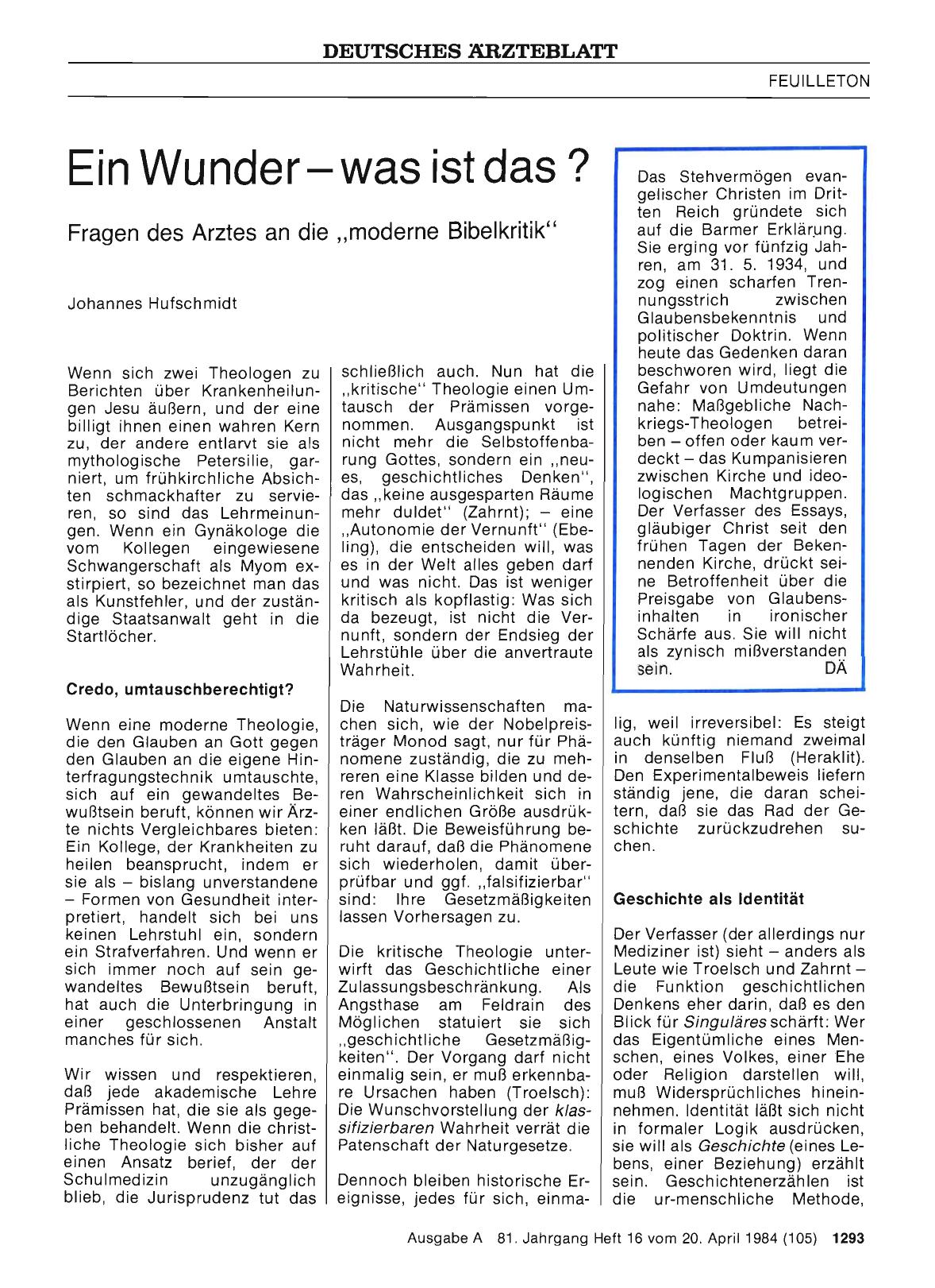 Vorschauseite 1: Ein Wunder — was ist das?