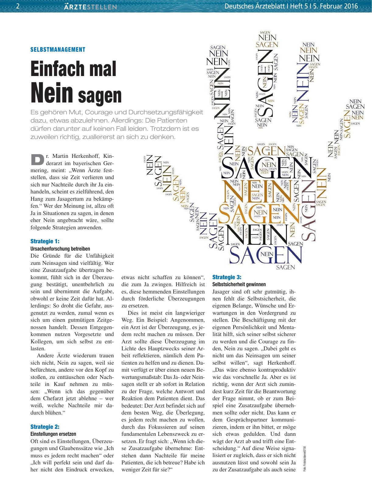 Vorschauseite 1: Selbstmanagement: Einfach mal Nein sagen