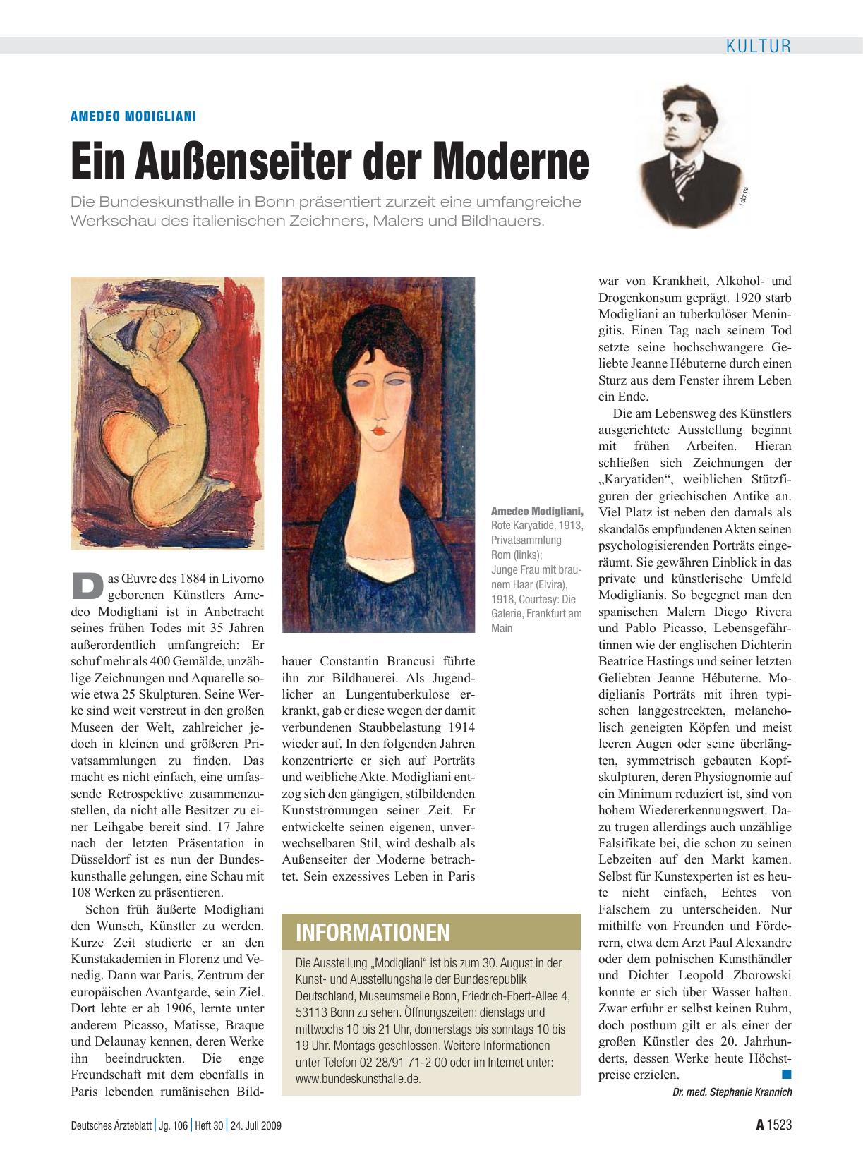Vorschauseite 1: Amedeo Modigliani: Ein Außenseiter der Moderne