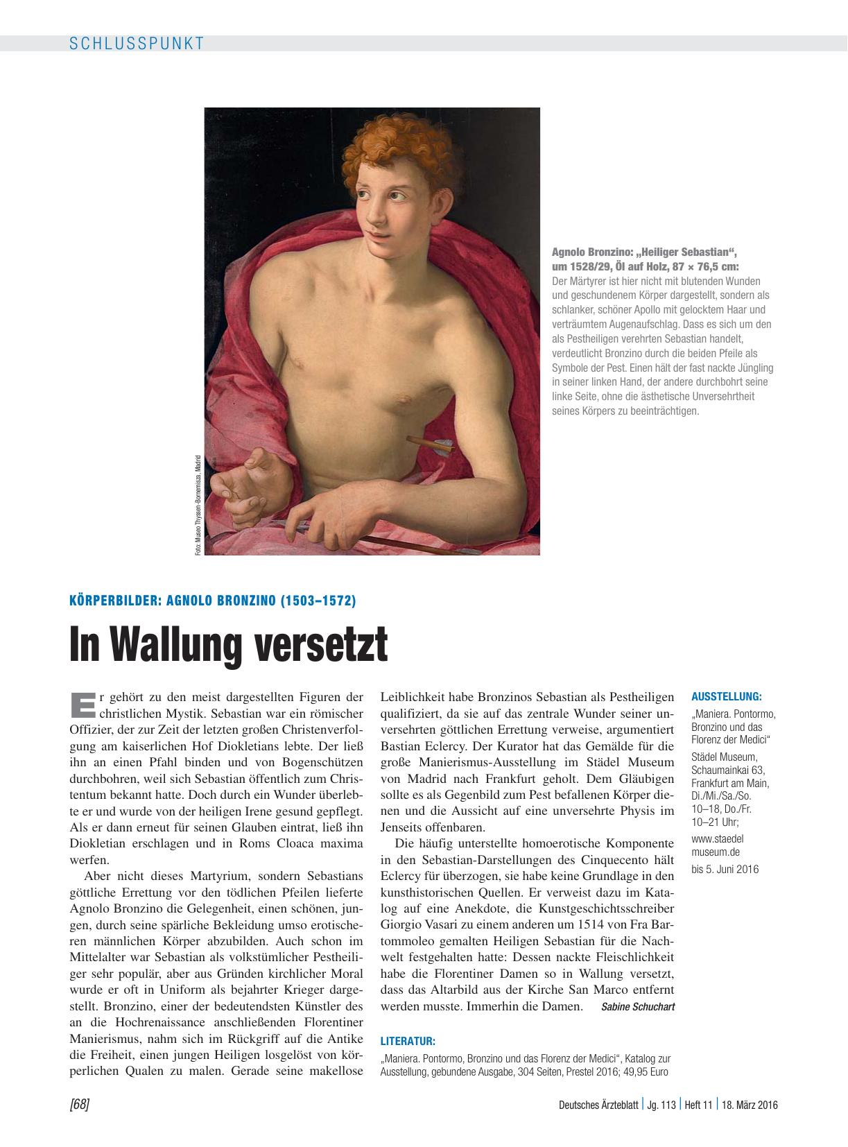 Vorschauseite 1: Körperbilder: Agnolo Bronzino (1503 – 1572) – In Wallung versetzt