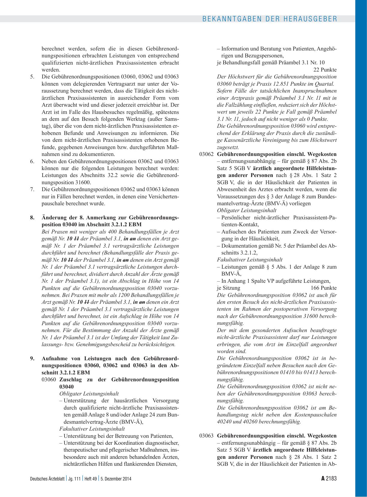Vorschauseite 3: Beschluss des Bewertungsausschusses nach § 87 Abs. 1 Satz 1 SGB V in seiner 339. Sitzung (schriftliche Beschlussfassung) Teil A zur Änderung des Einheitlichen Bewertungsmaßstabes…