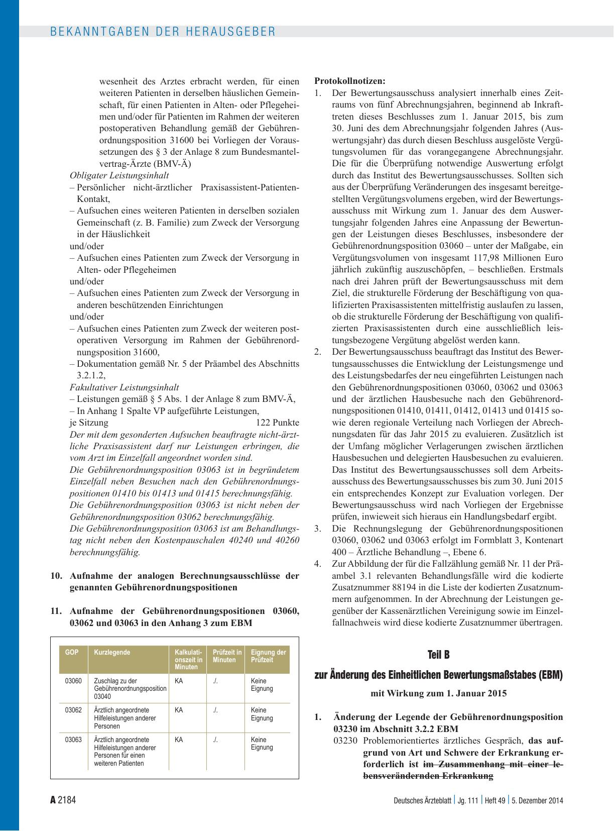 Vorschauseite 4: Beschluss des Bewertungsausschusses nach § 87 Abs. 1 Satz 1 SGB V in seiner 339. Sitzung (schriftliche Beschlussfassung) Teil A zur Änderung des Einheitlichen Bewertungsmaßstabes…