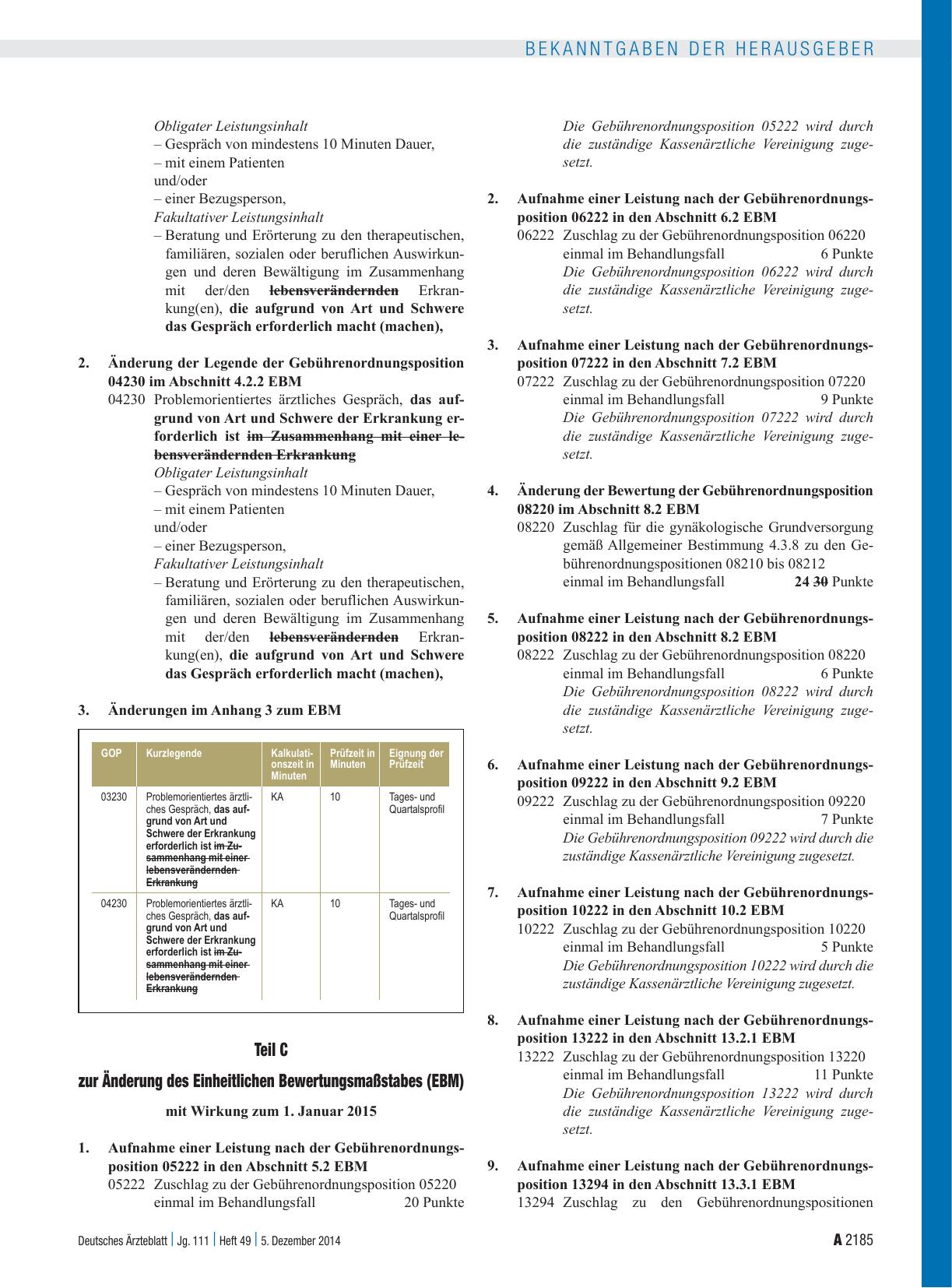Vorschauseite 5: Beschluss des Bewertungsausschusses nach § 87 Abs. 1 Satz 1 SGB V in seiner 339. Sitzung (schriftliche Beschlussfassung) Teil A zur Änderung des Einheitlichen Bewertungsmaßstabes…