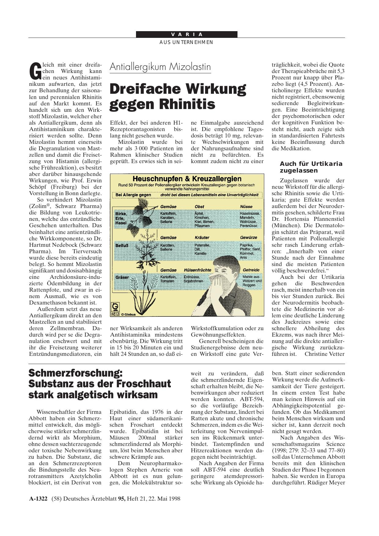 Vorschauseite 1: Schmerzforschung: Substanz aus der Froschhaut stark analgetisch wirksam