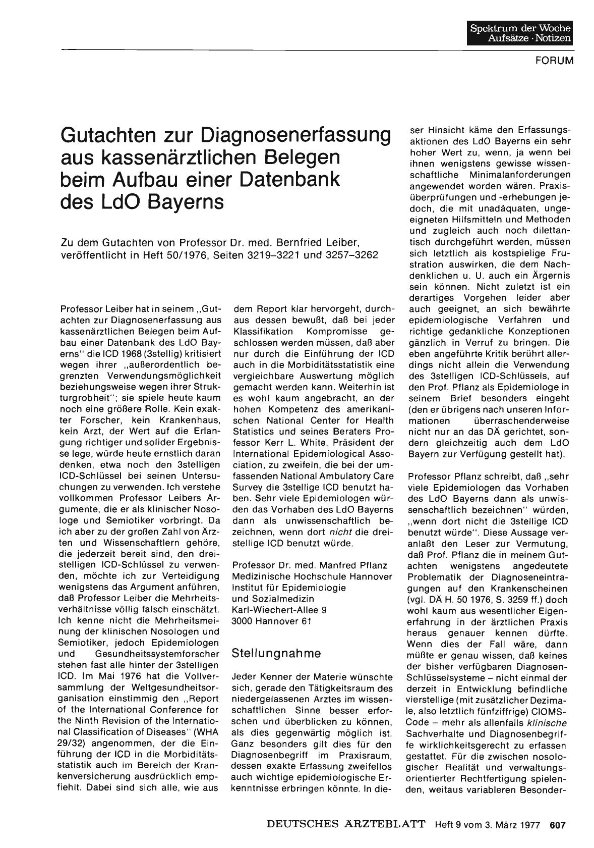 Vorschauseite 1: Gutachten zur Diagnosenerfassung aus kassenärztlichen Belegen beim Aufbau einer Datenbank des Ld0 Bayerns